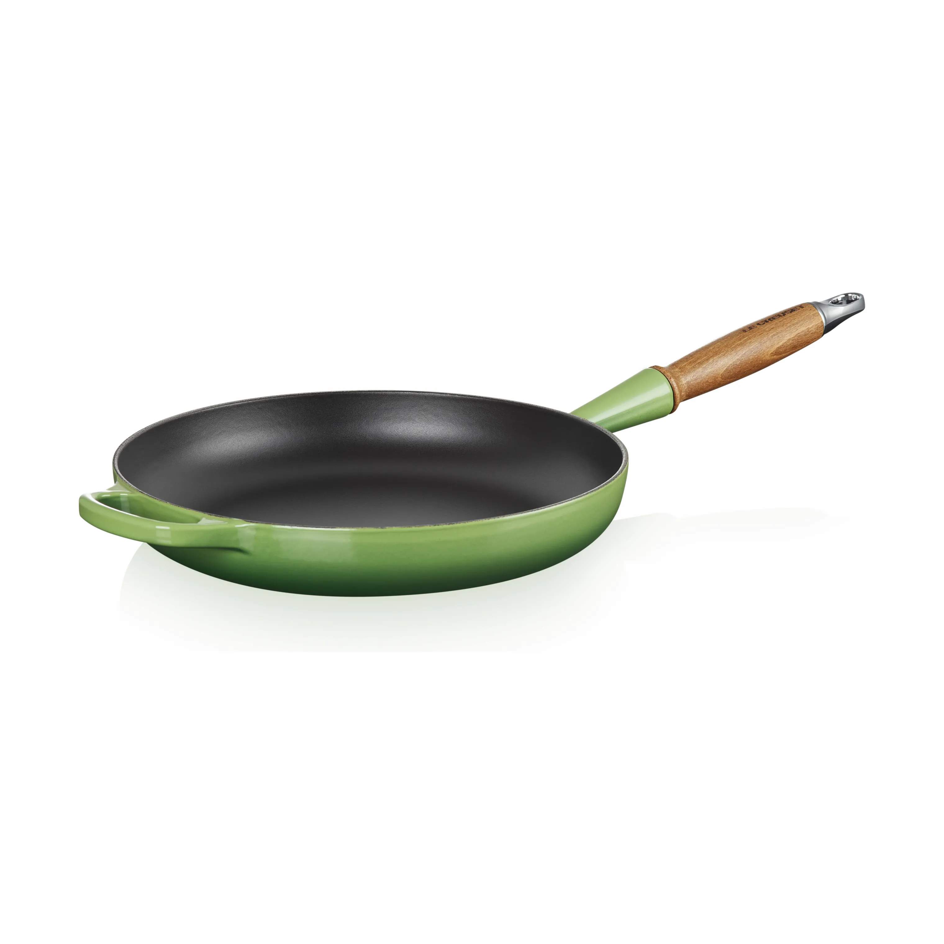 Le Creuset Stegepander Stegepande m. træhåndtag i Bamboo green, 2