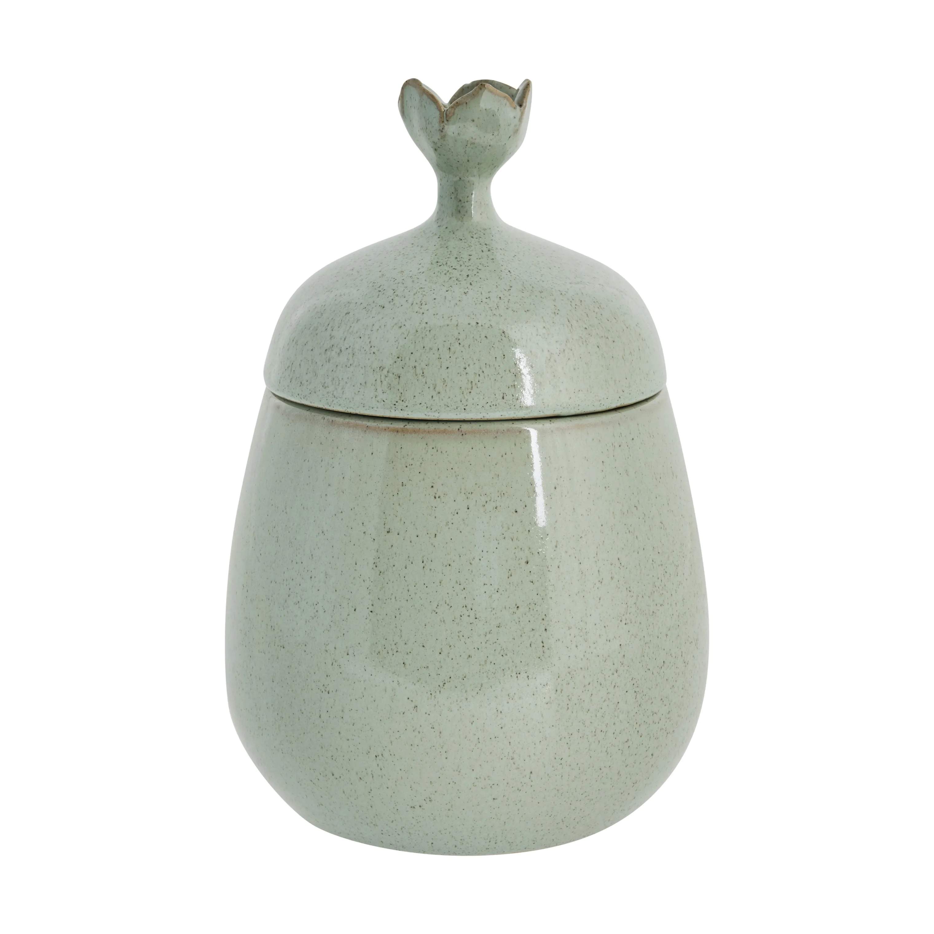 Lene Bjerre Krukker med låg Helinna Krukke i støvet grøn, 1