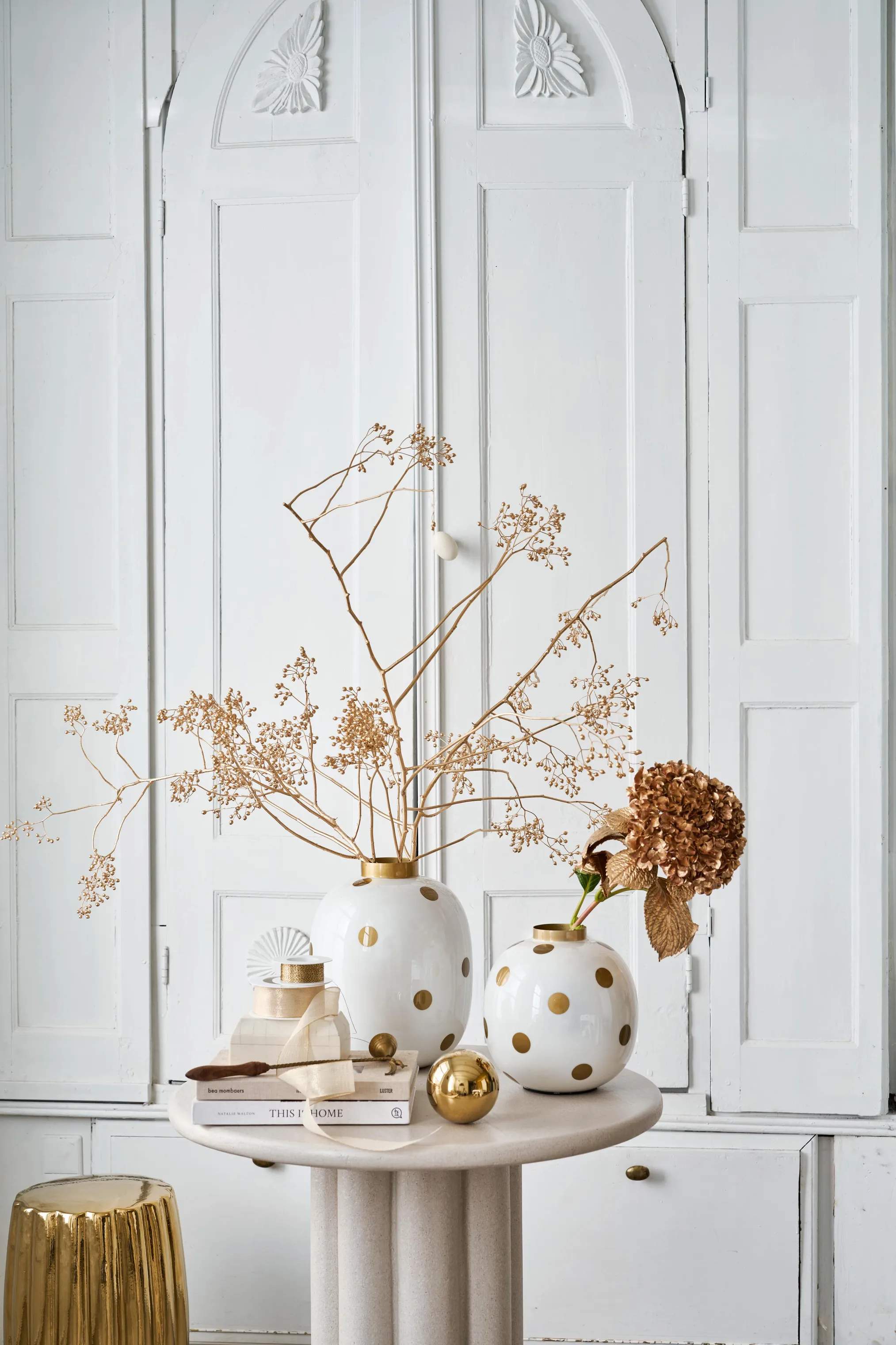 PIP Studio Vaser Dot delight Vase i Withe Gold, 23 cm, 2