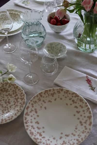 Wik & Walsøe Middagstallerkener Slåpeblom Middagsallerken i Hvid/Rosa, 5