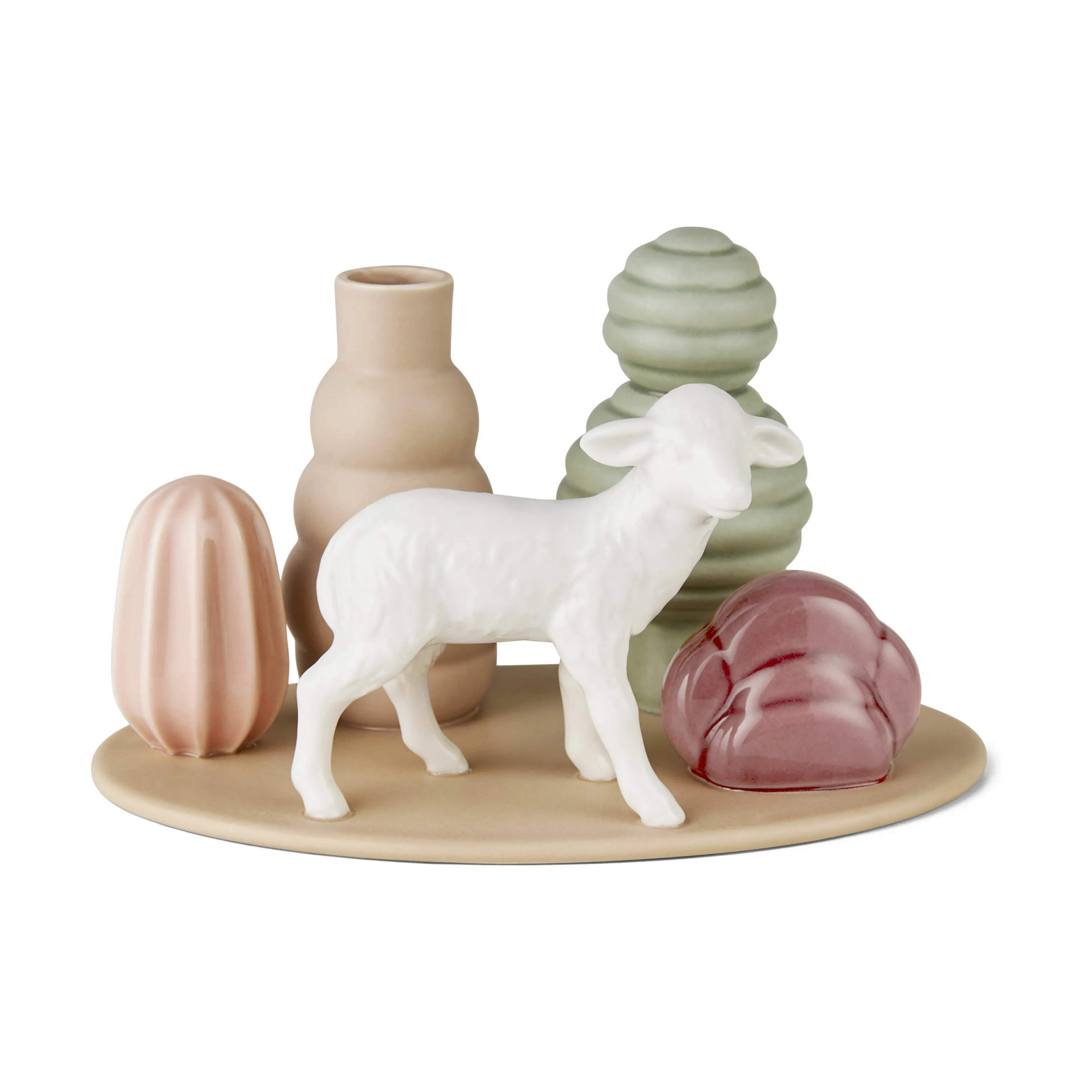 Sweet Stories Lamb Vase, dusty rose, large