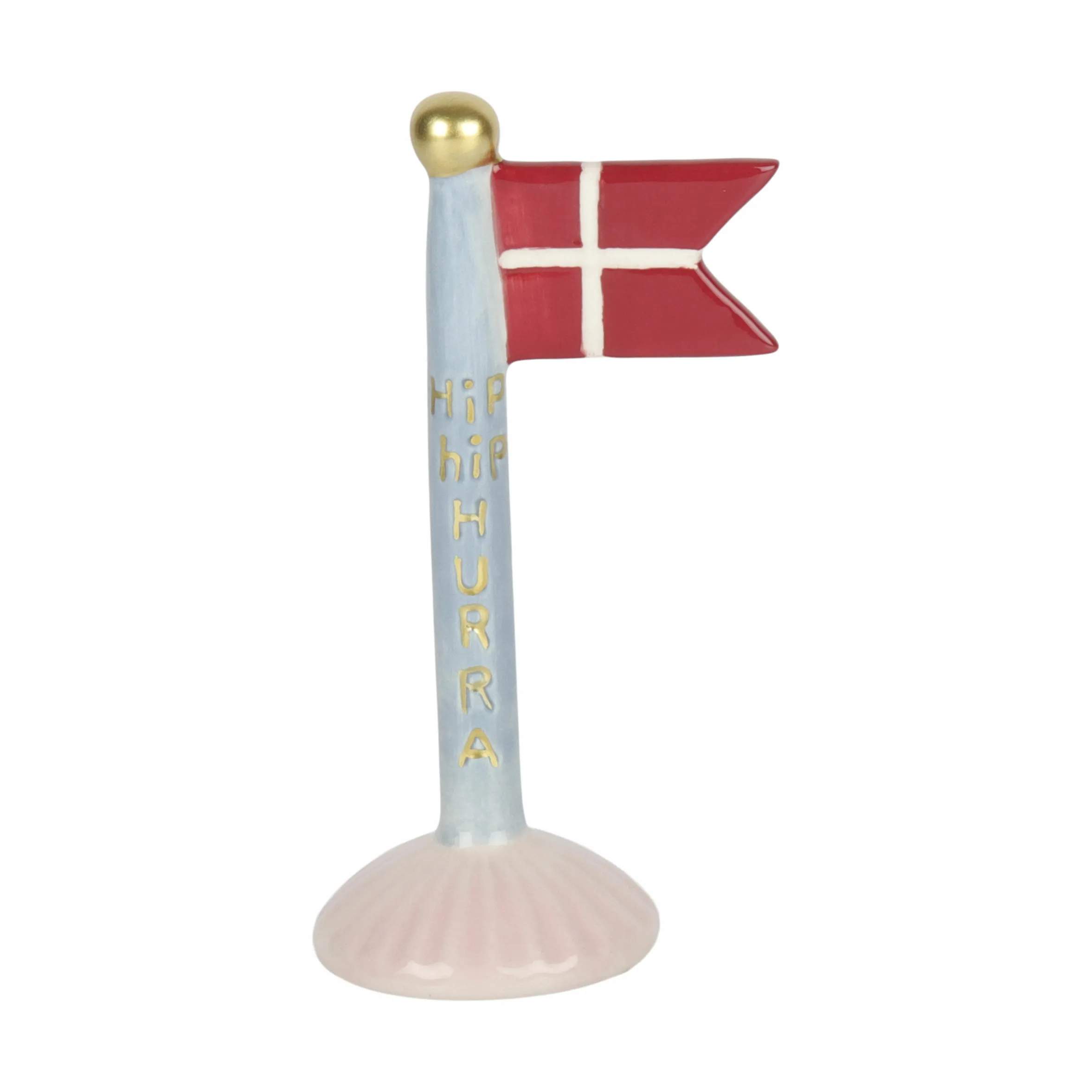 Flag m. hip hip hurra, multifarvet, large