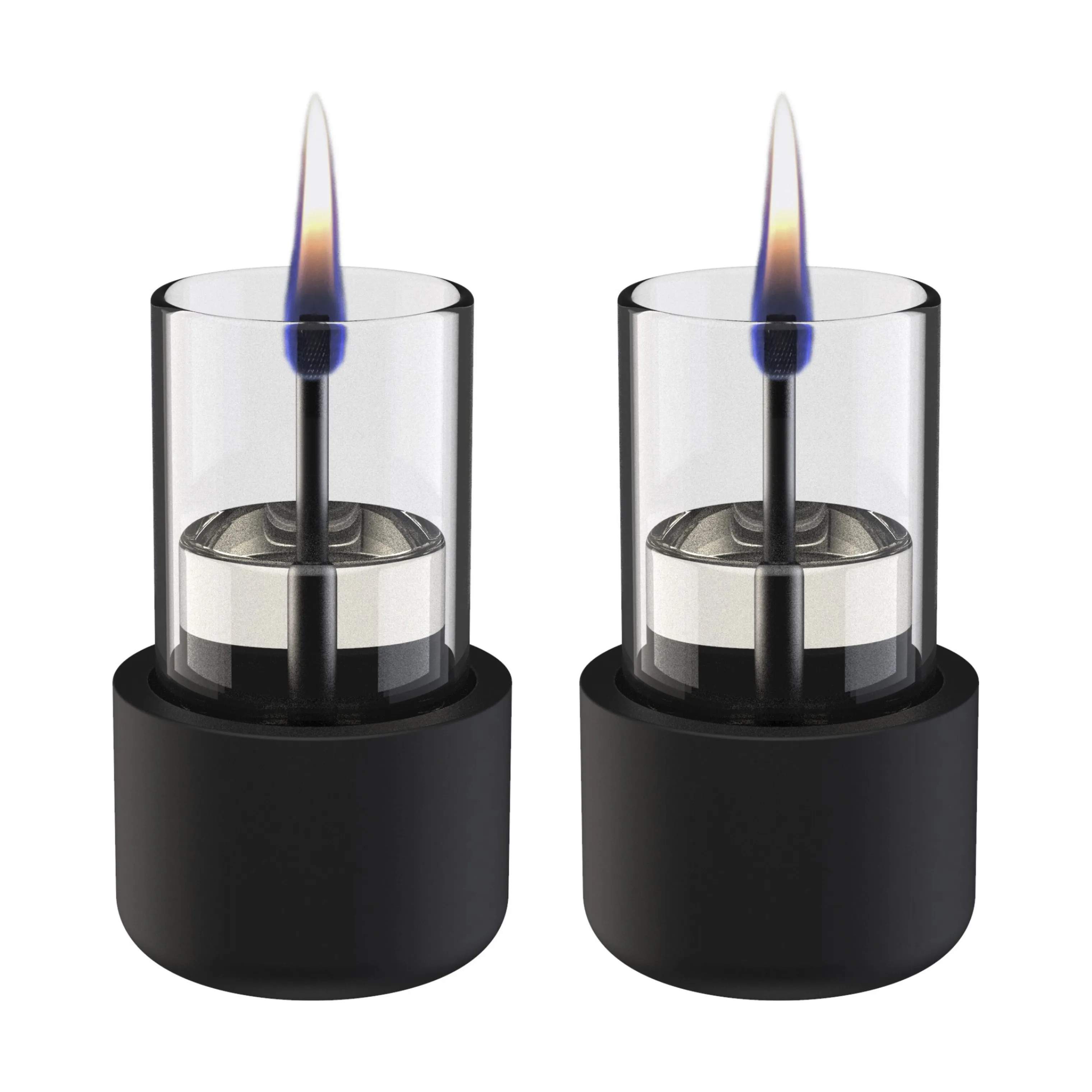 Candle Bordlanterne - 2 stk., sort, large