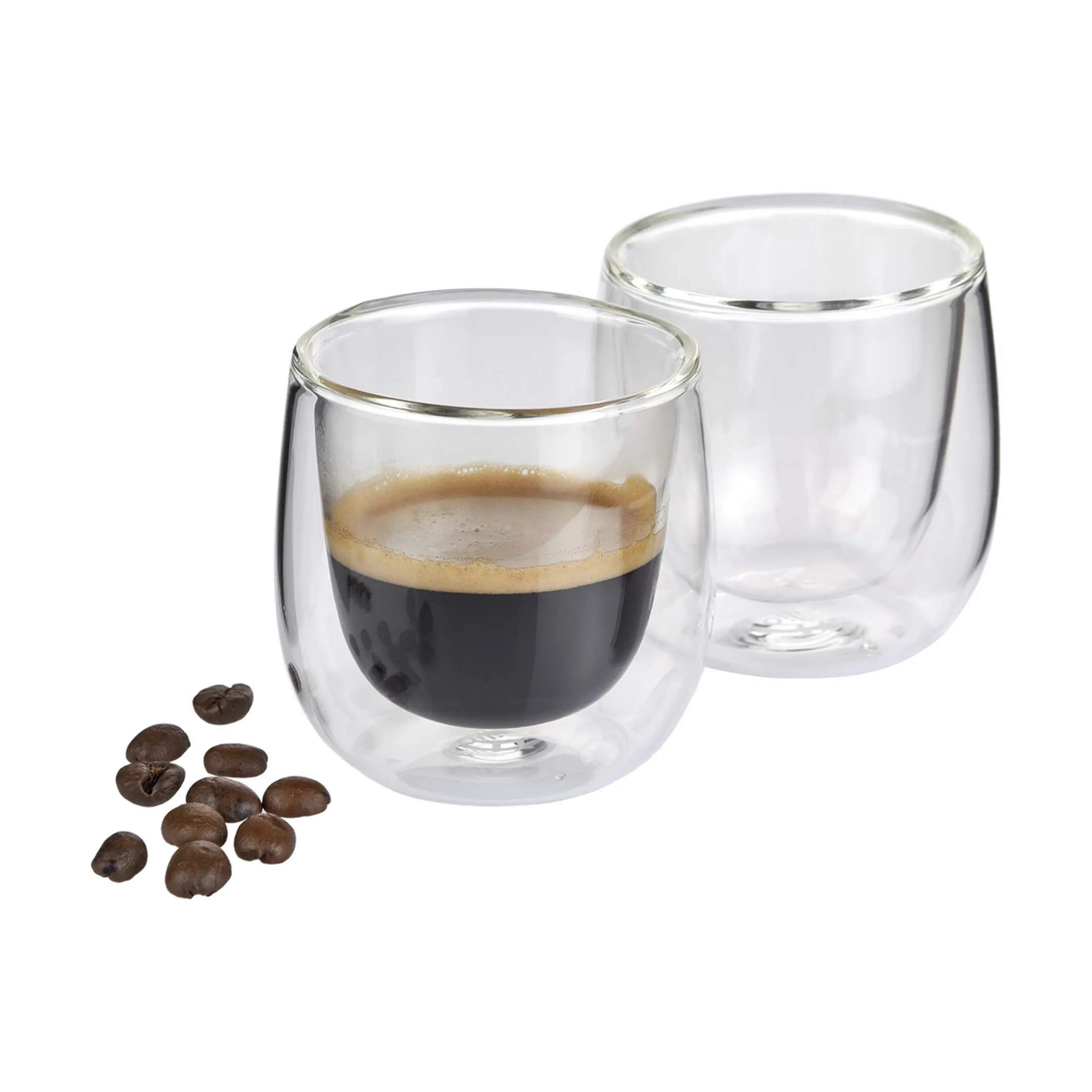 Verona Kaffeglas - 2 stk., klar, large