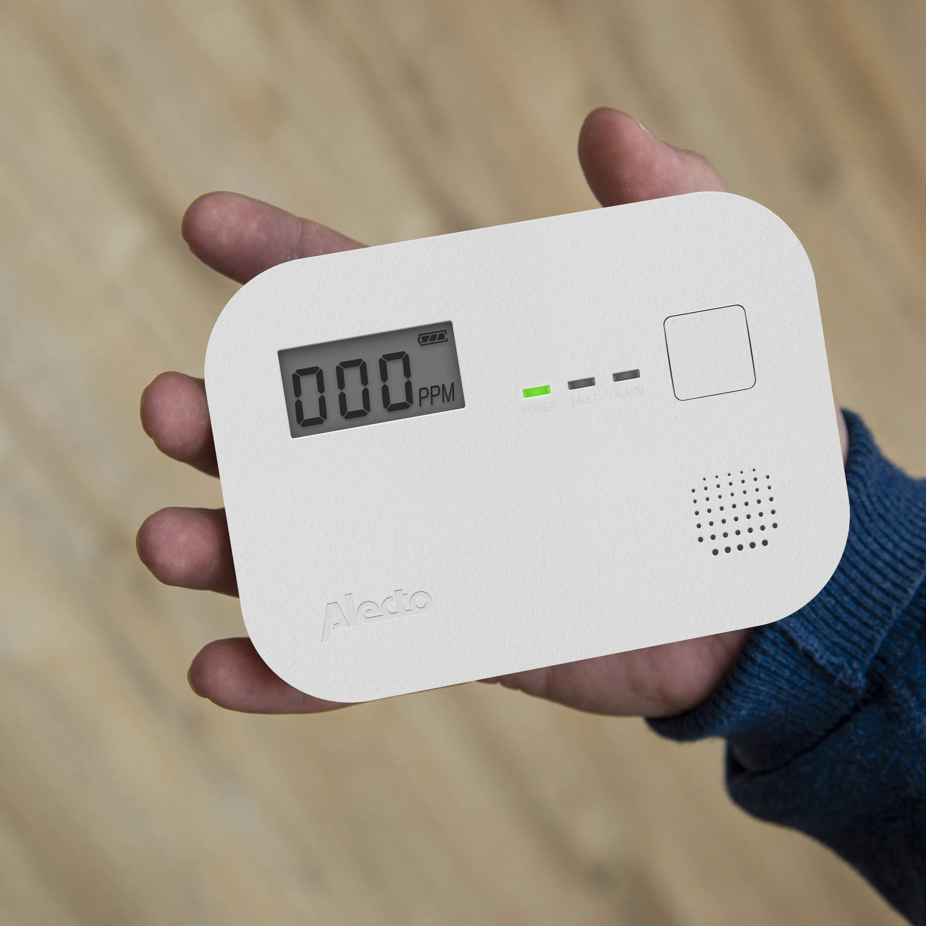 Alecto Home Luftrensere Kuldioxidmåler m. display i hvid, 3