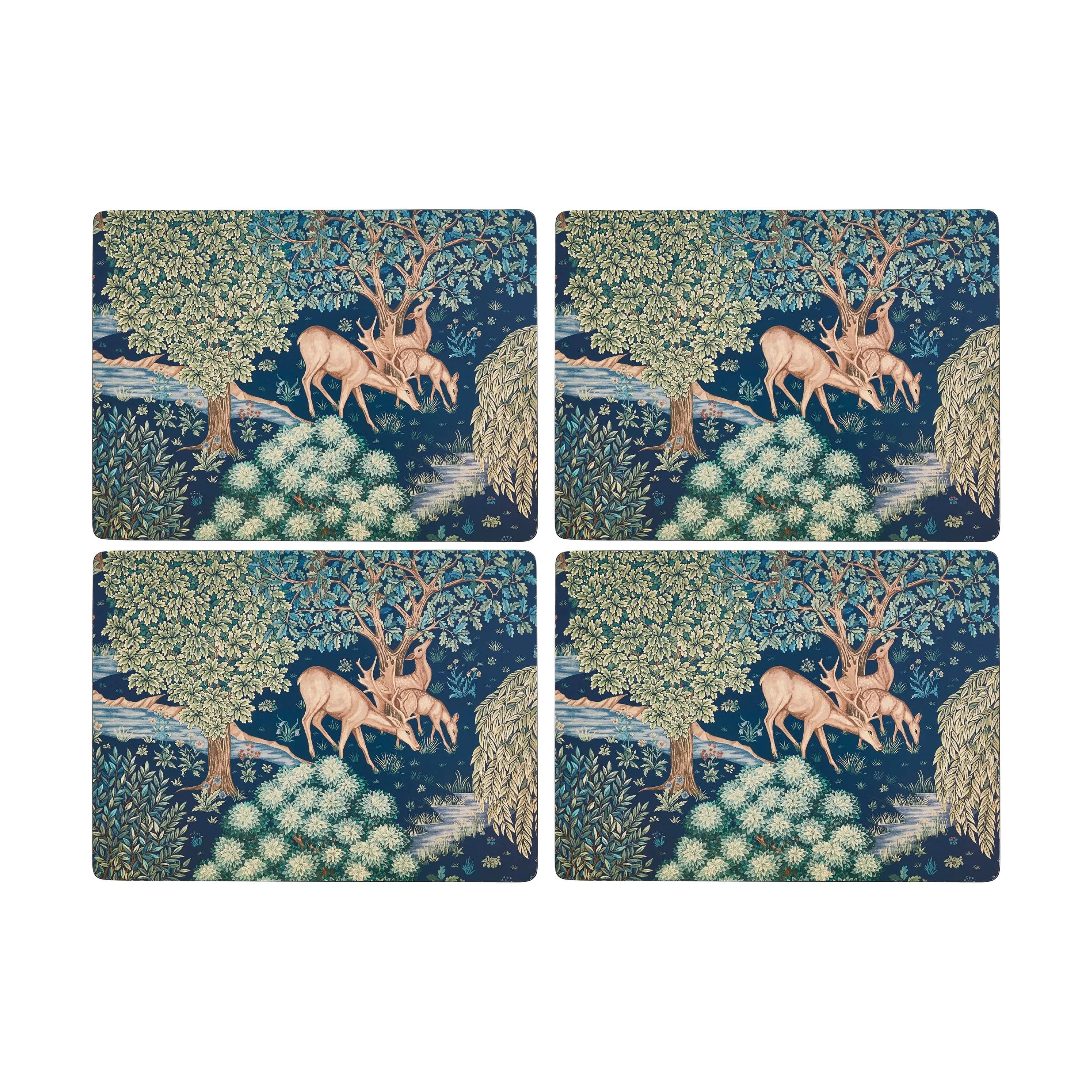 Spode Dækkeservietter Morris & Co Dækkeservietter - 4 stk. i Blå/sort/beige/Grøn, 1