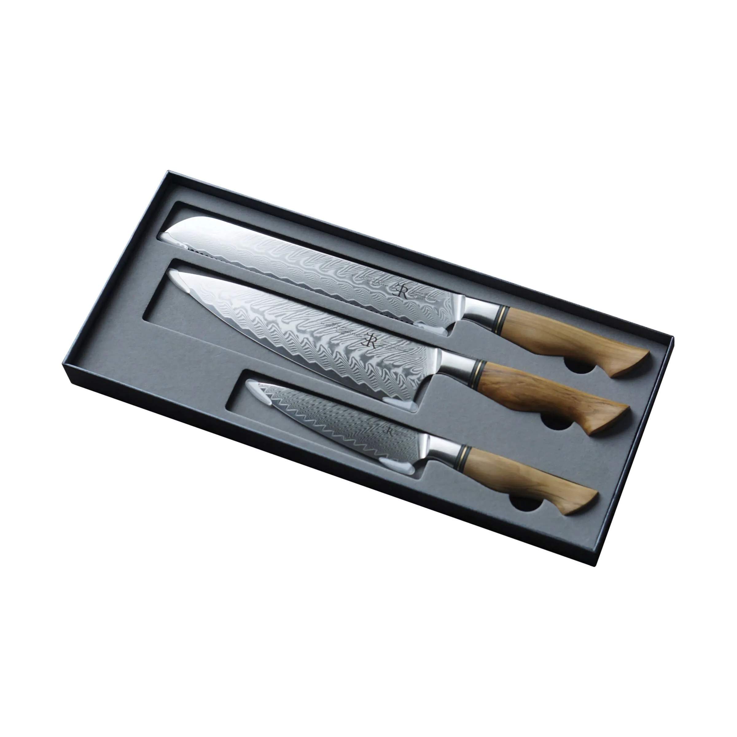 Ryda Knives Knivsæt ST650 Luksussæt - 3 dele i rustfrit stål/brun, 1