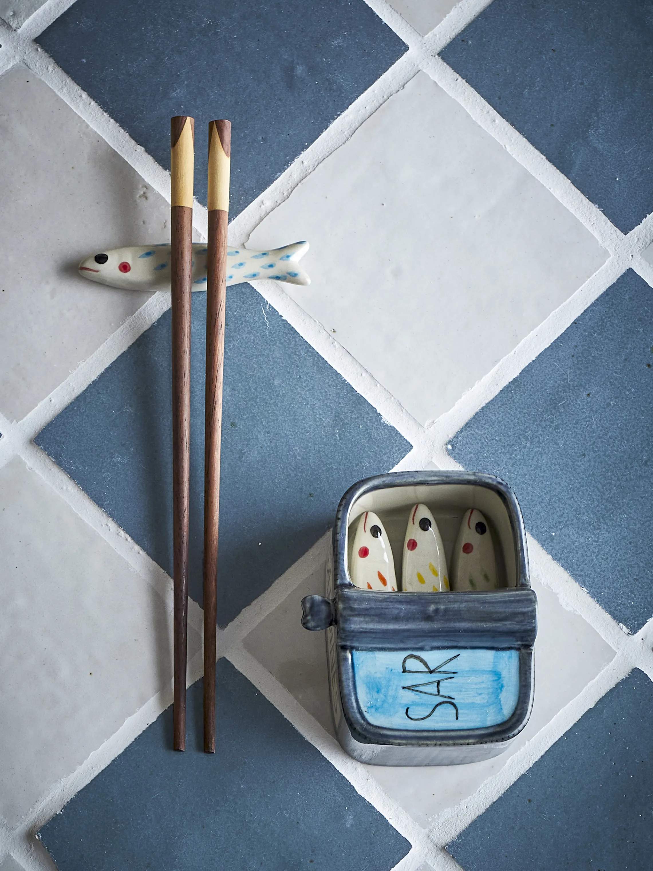 Creative Collection Bestiksæt Caiam Spisepindeholder - 5 dele i Multifarvet, 3