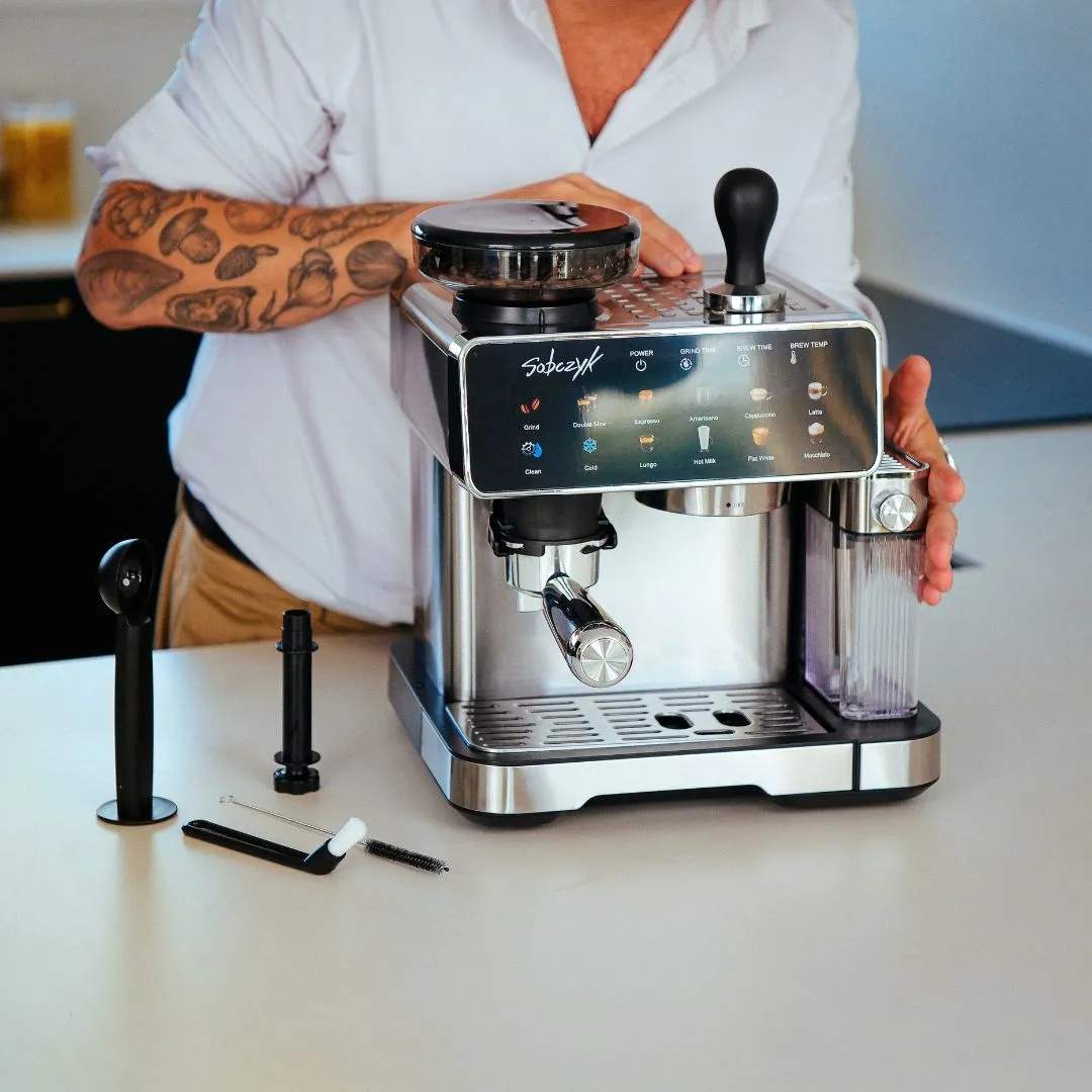 Casper Sobczyk Espressomaskiner Espressomaskine i Stål/sort, 2