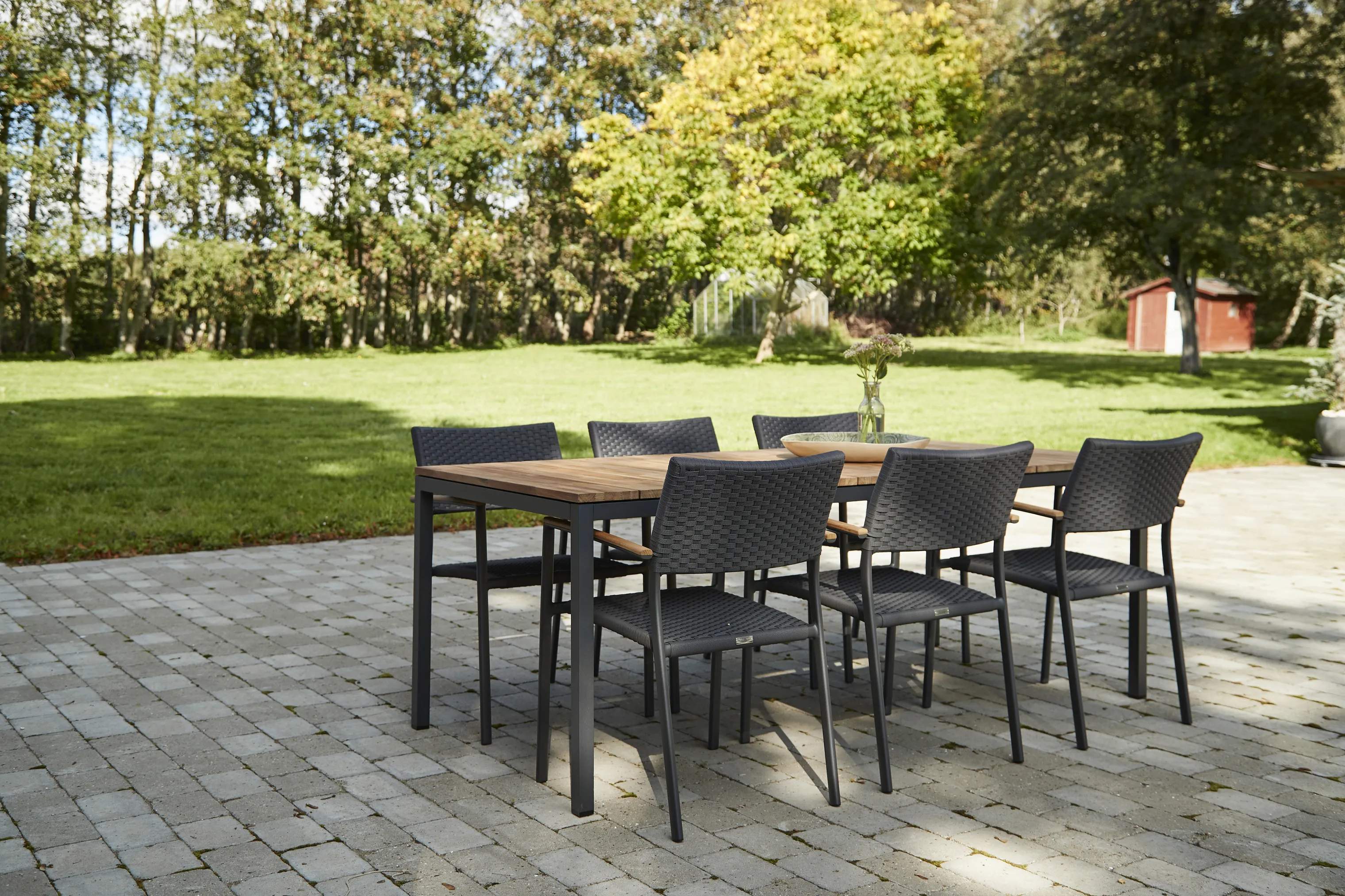 Mandalay Havemøbelsæt Toscana & Siena Havemøbelsæt - 7 dele i Antracit /Teak, Bord (L 197 cm) med 6 stole, 2