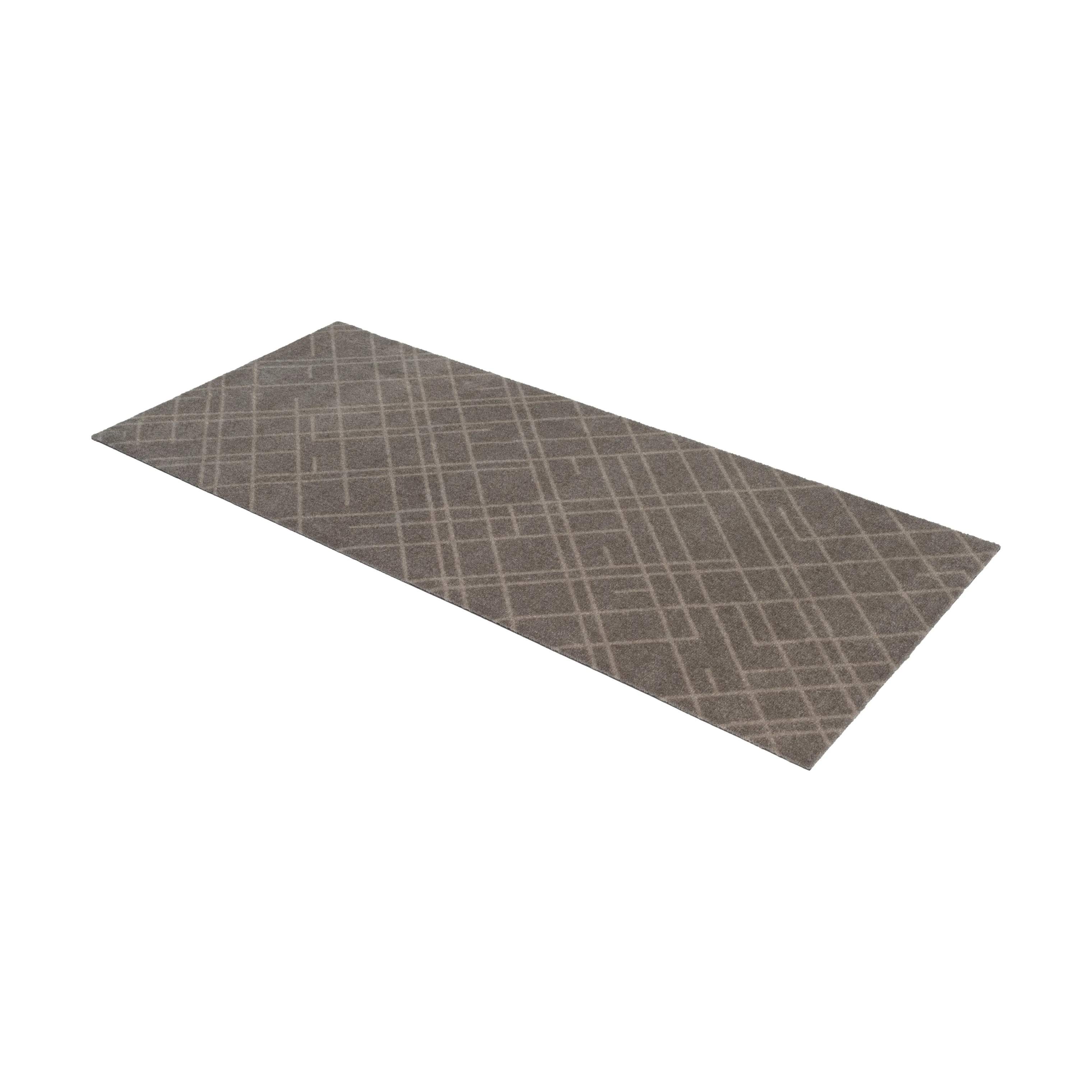 Tica Copenhagen Dørmåtter Lines Gulvmåtte i Brun/beige, B67 x L150 cm, 3
