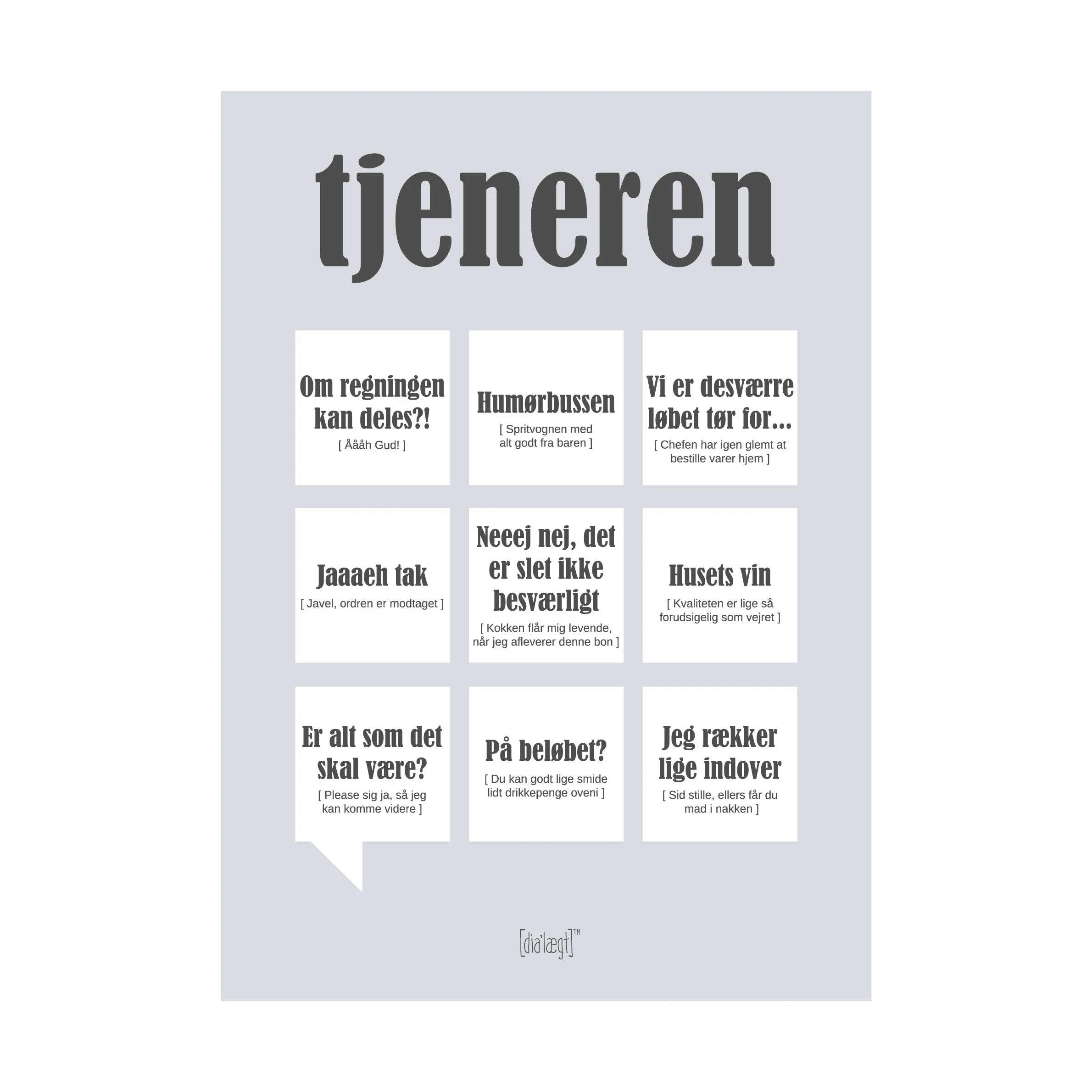 Poster&Frame Plakater Plakat - Tjeneren i B15 x L21 cm, 1