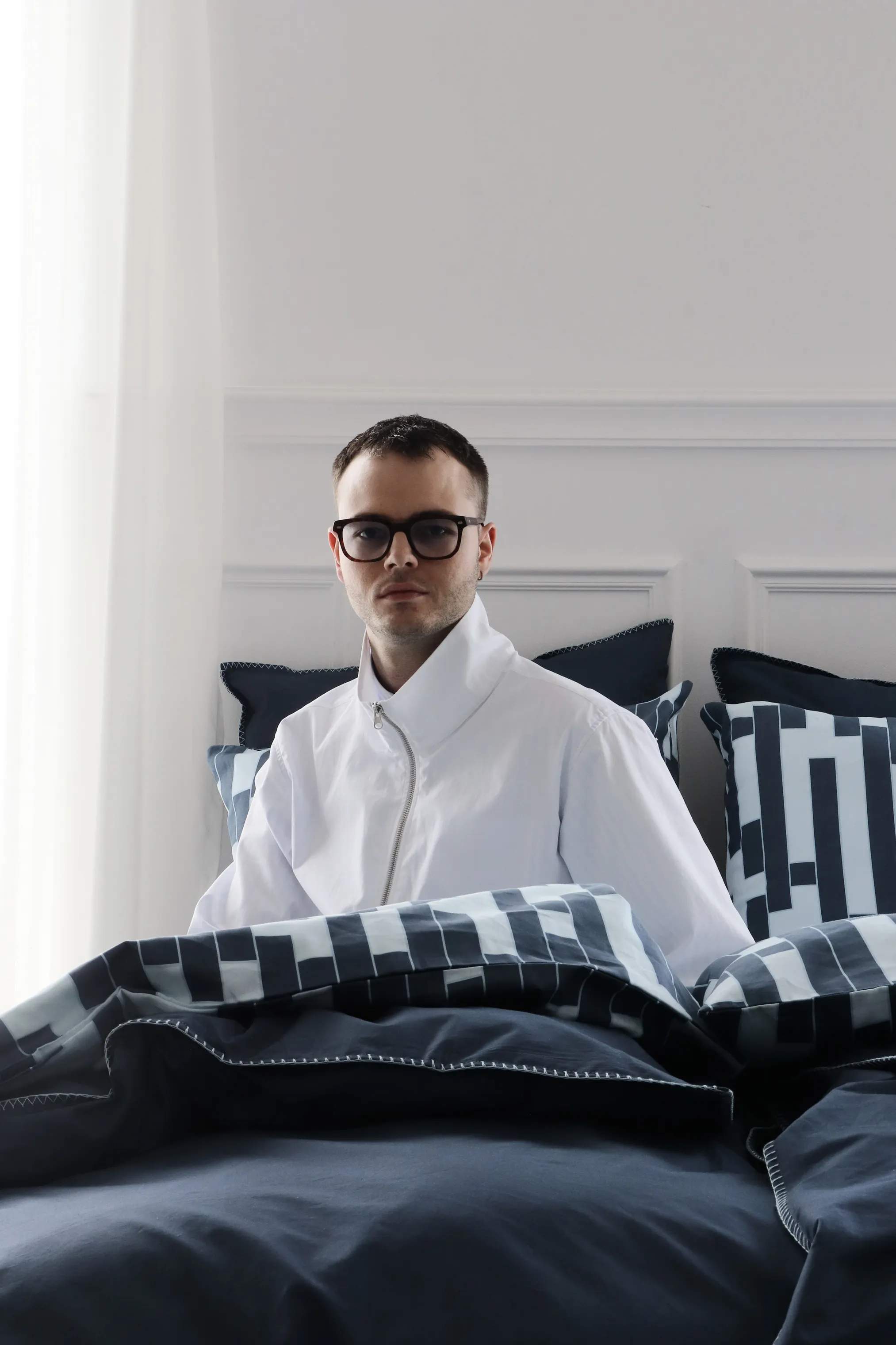 omhu x Mads Barfod Sengetøj Edge Sengetøj i Ocean, B140 x L200 cm, 1