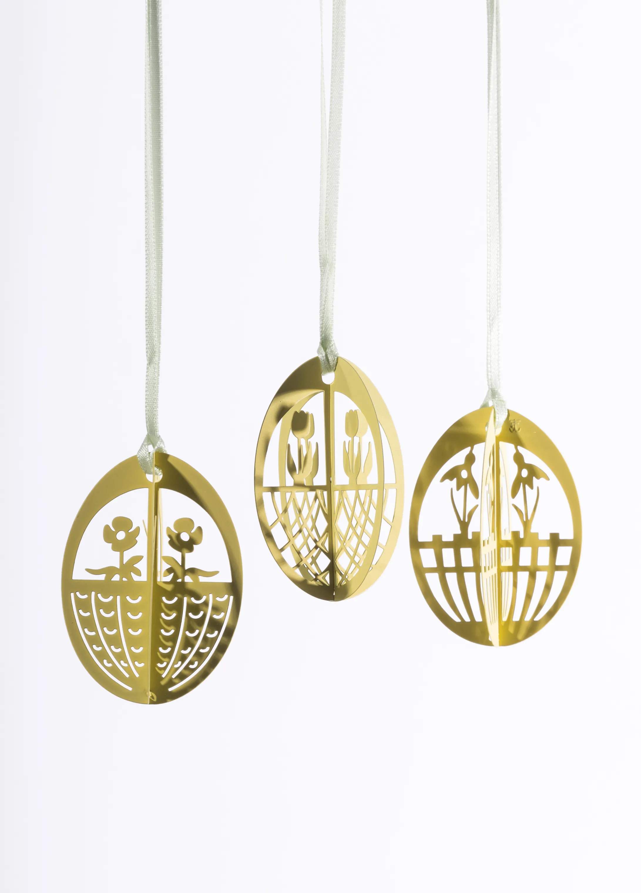 Jette Frölich Design Påskeæg og ophæng Design Påskeæg - 3 stk. i Guldfarvet, 1