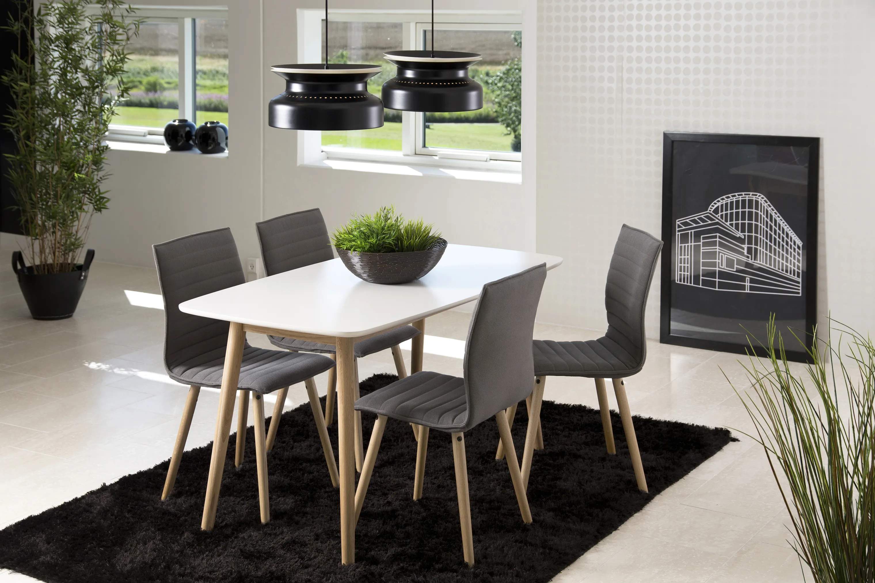 CASA Living Spiseborde Nagano Spisebord i egetræ/hvid, 7