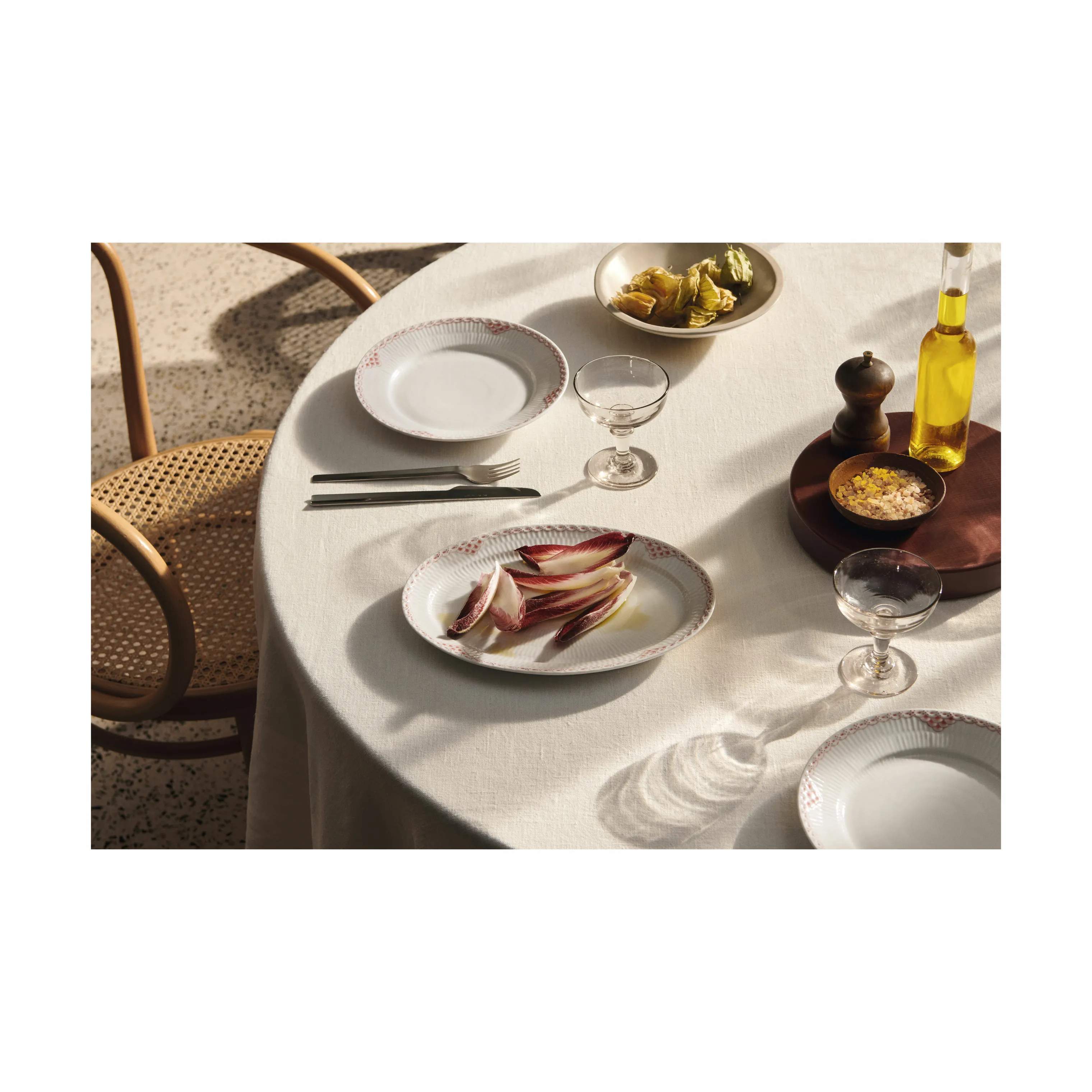 Royal Copenhagen Serveringsfade Koral Riflet Blonde Ovalt Fad i Hvid/koral, 2