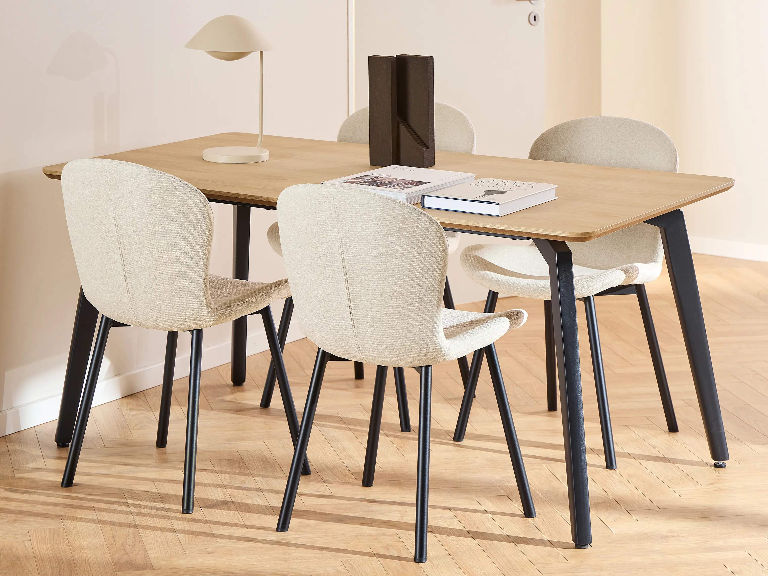 CASA Living Spiseborde Cadiz Spisebordssæt - 5 dele i Natur/beige, 1