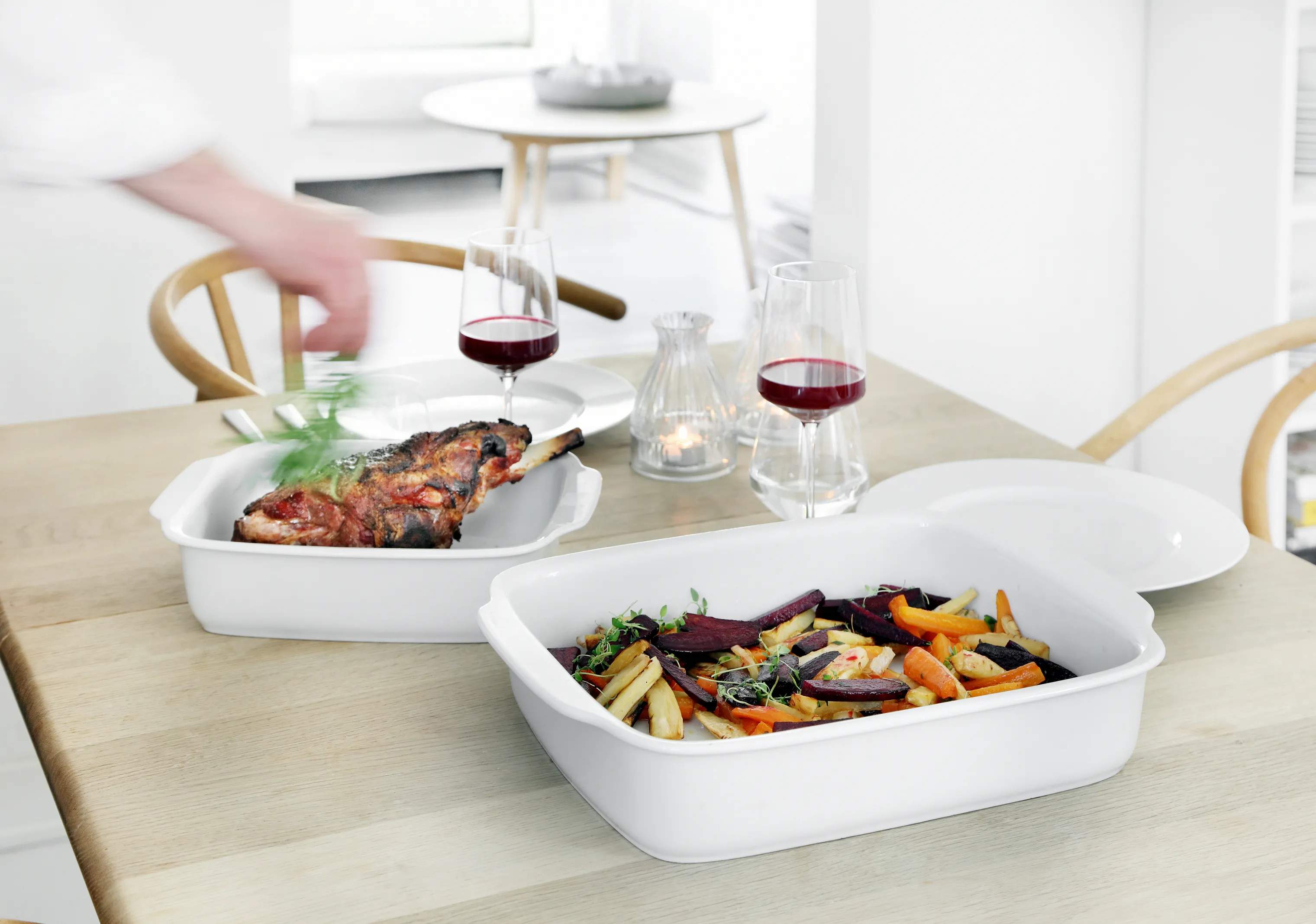 CASA Living Ovnfaste fade Fadsæt - 2 dele i hvid, 40 cm, 3