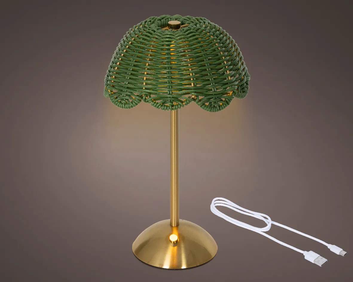 CASA Living LED-lamper LED Bordlampe i Grøn/guldfarvet, 2