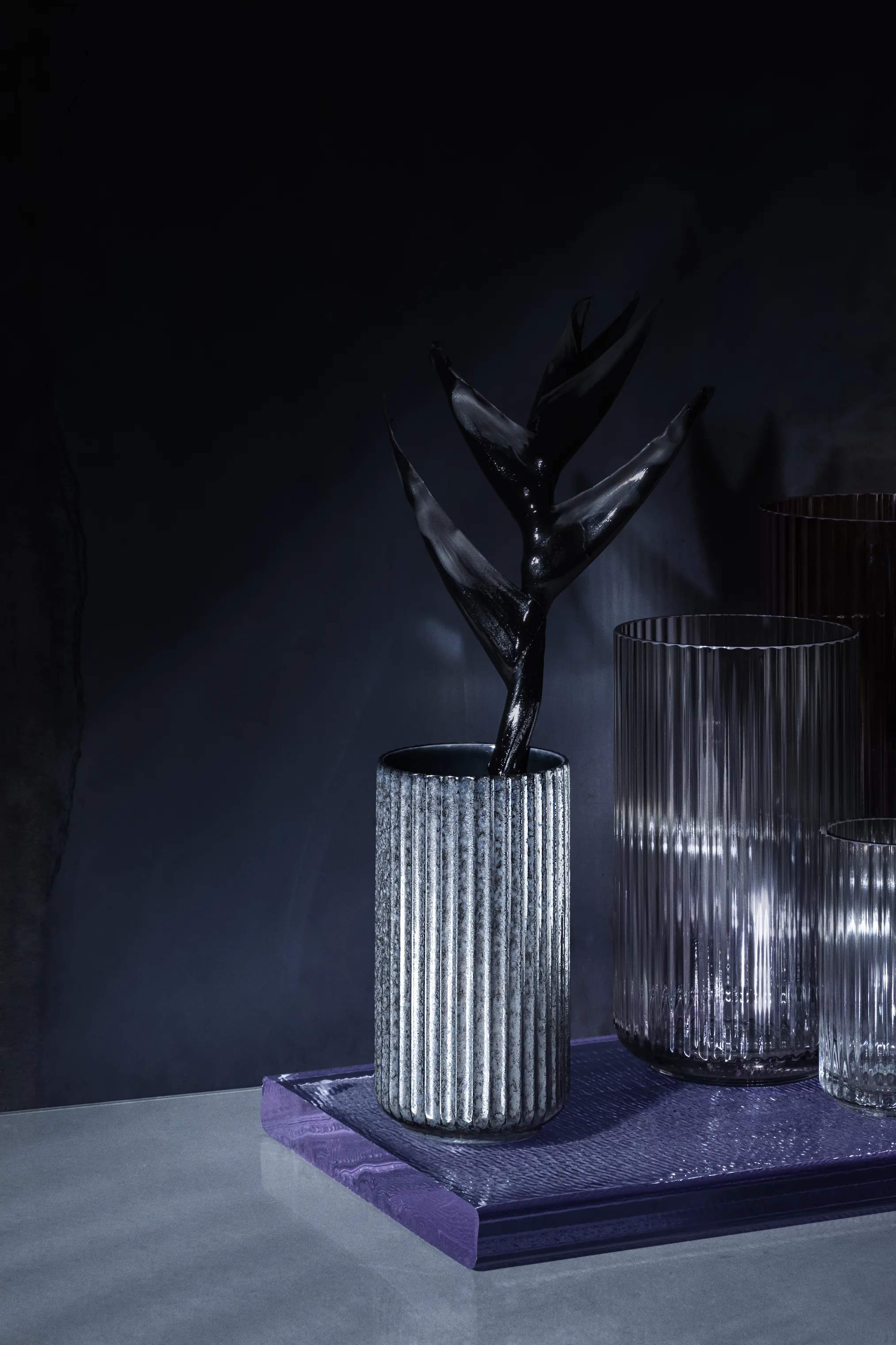Lyngby Porcelæn Vaser Radiance Vase i Blå, 11 cm, 3