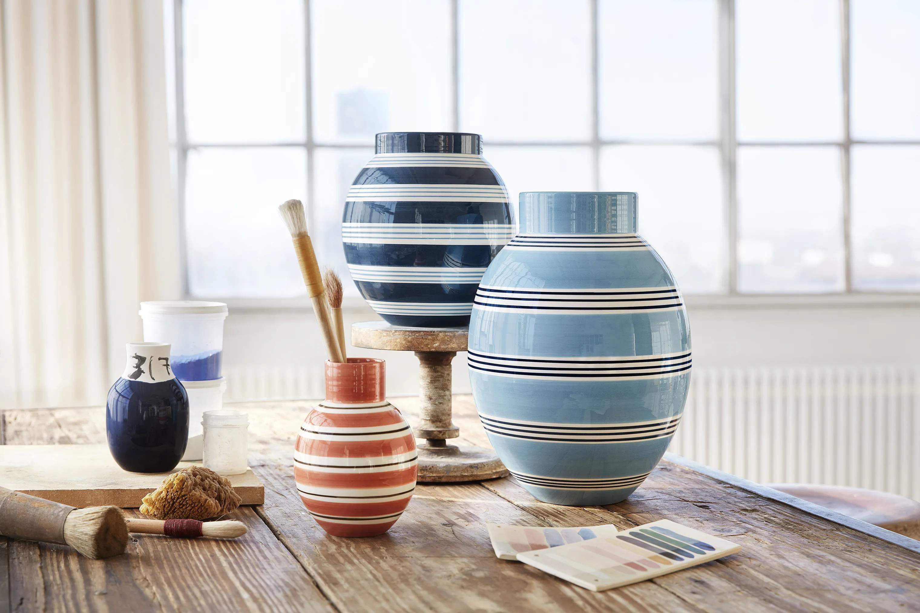 Kähler Vaser Omaggio Nuovo Vase i Blå, 30 cm, 4