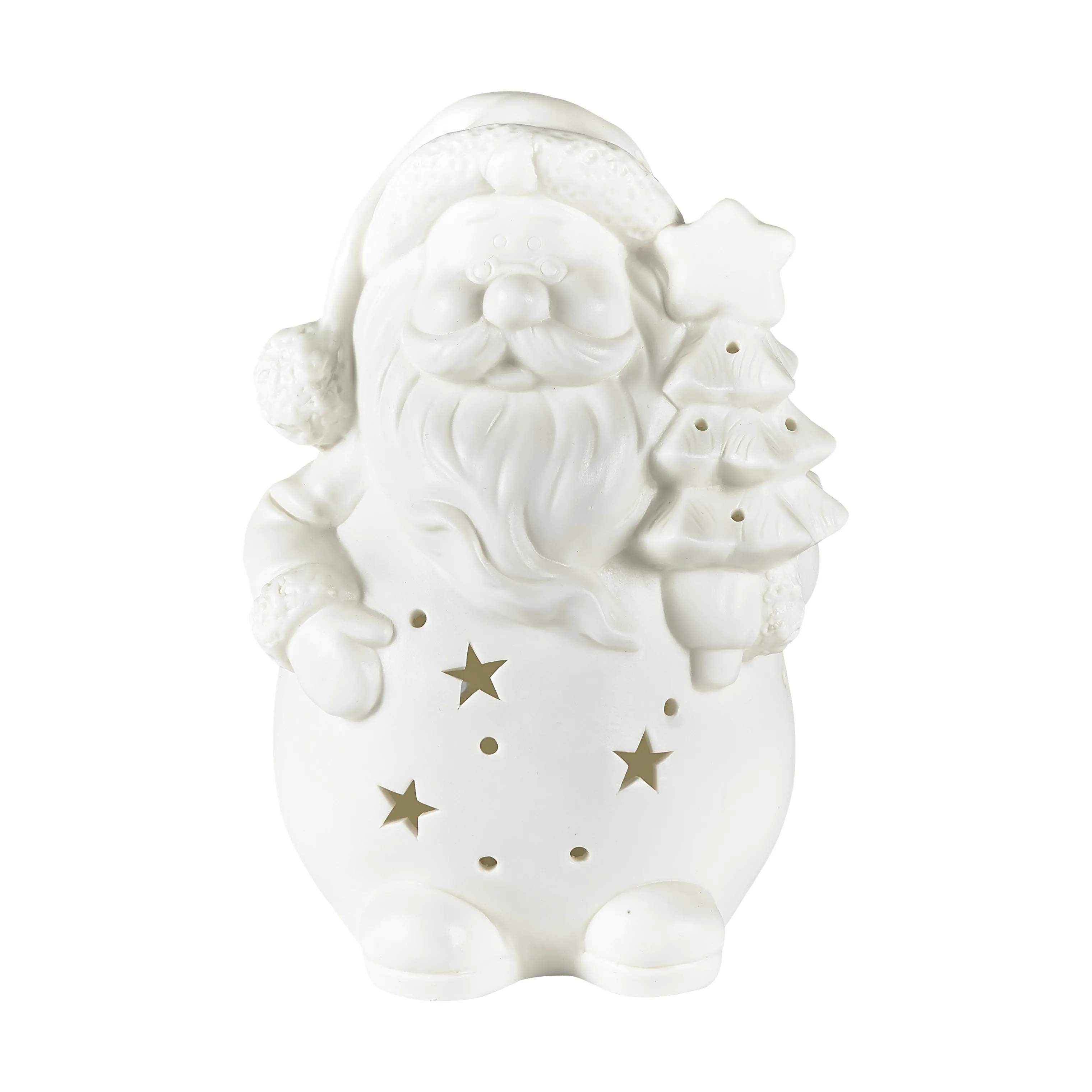 Casa Christmas Lysdekoration Christmas Nordic Julemand m. LED-lys i Hvid, 19 cm, 1