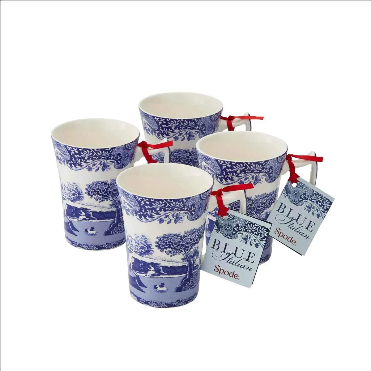 Spode Krus og kopper med hank Blue Italian Blue Italien Krus - 4 stk. i Blå/hvid, 1