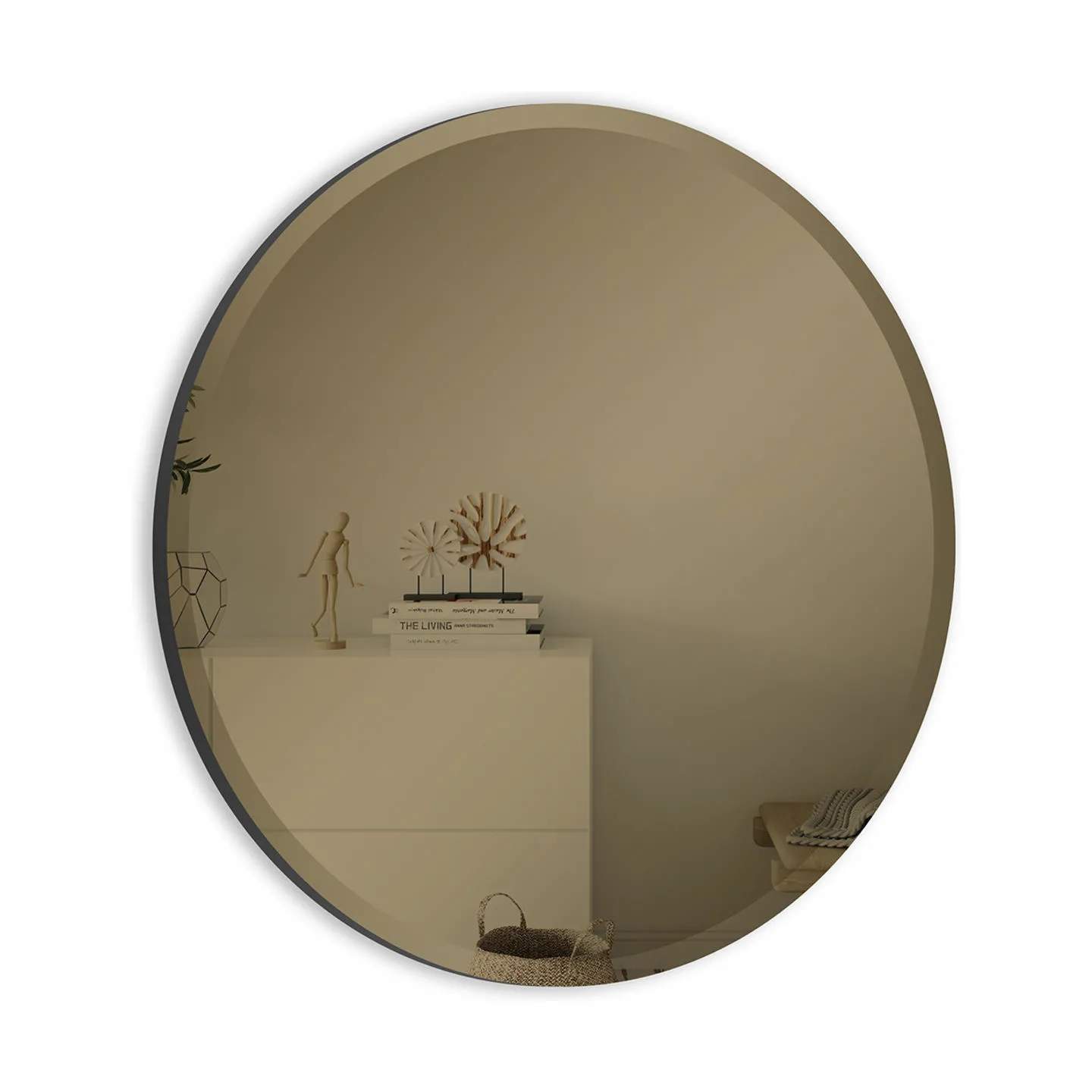 Rundt Spejl, dark bronze, large