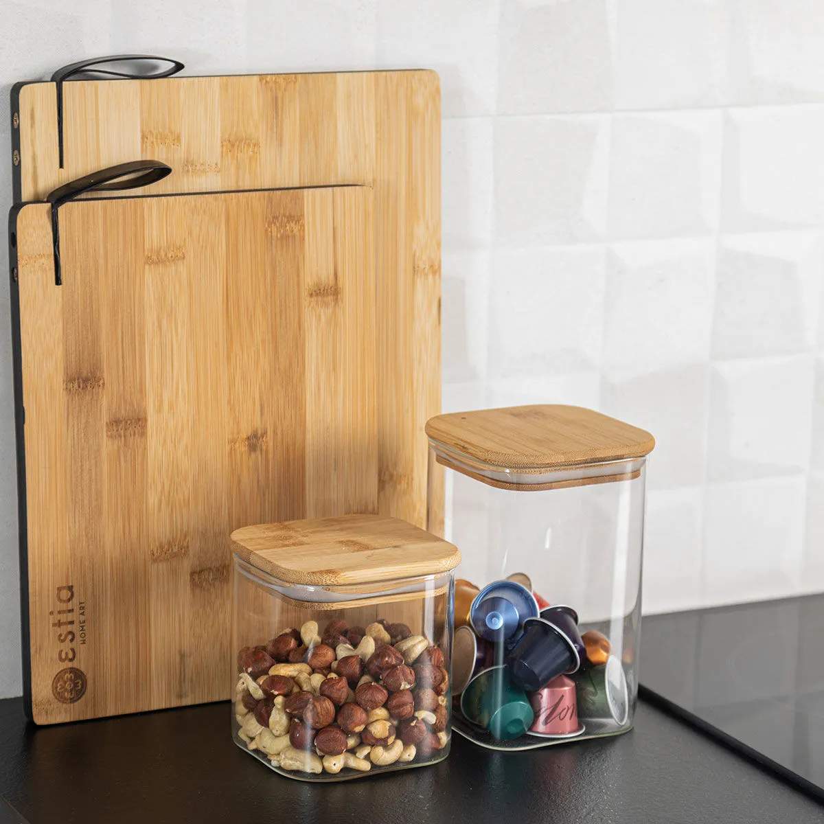 Estia Home Opbevaringsglas Essentials Opbevaringsbeholder i klar, 2