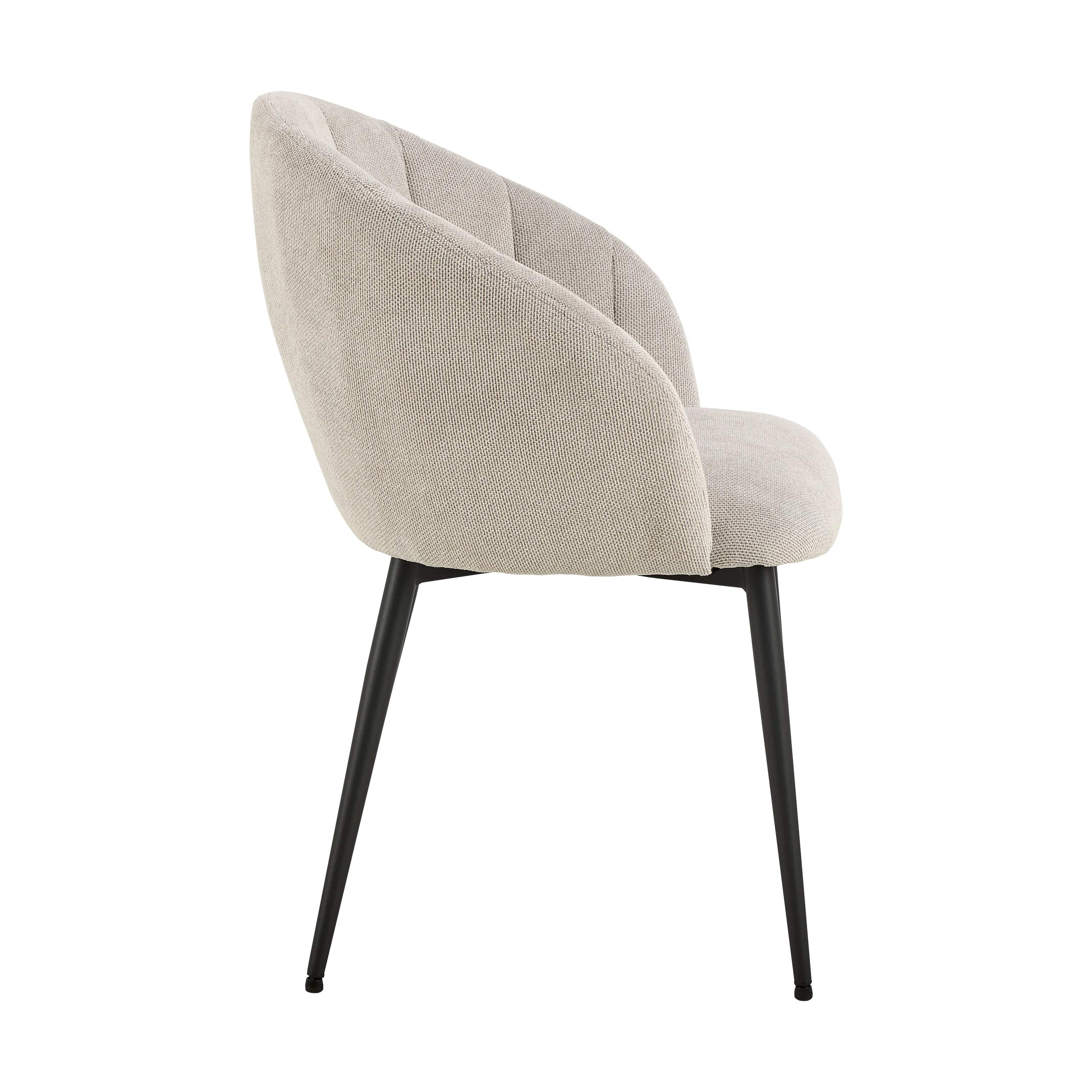 CASA Living Spisebordsstole Daniella Spisebordsstol i Beige/mat sort, 6
