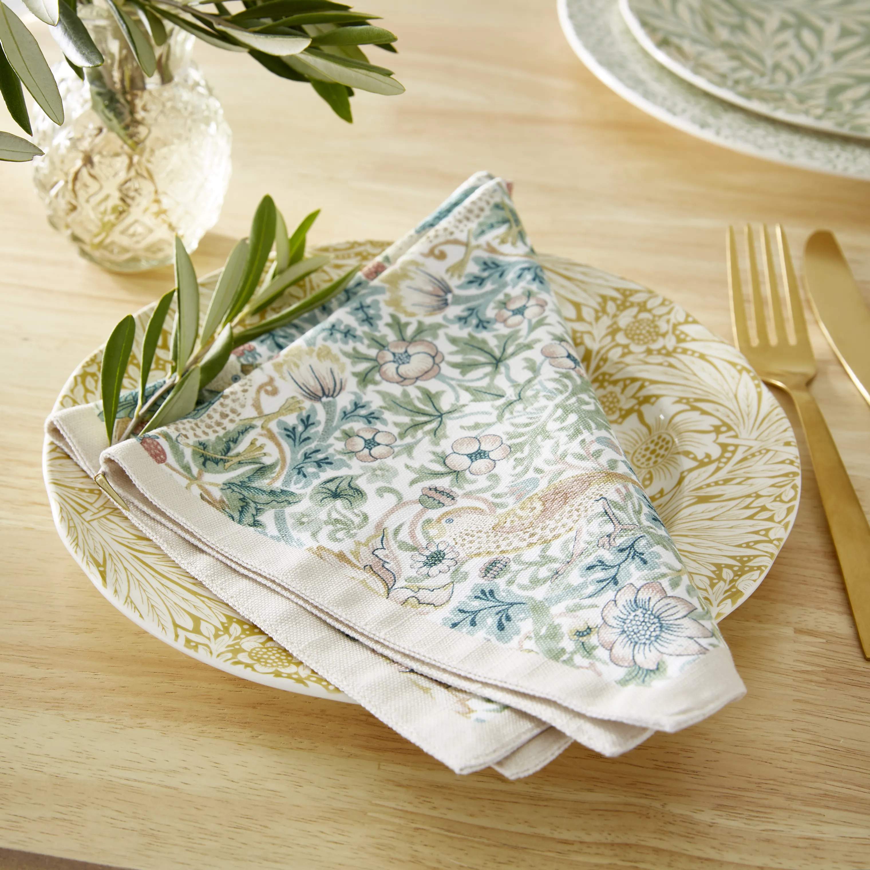 Spode Stofservietter Morris & Co Stofservietter - 2 stk. i Lyserød/Grøn/blå, 3