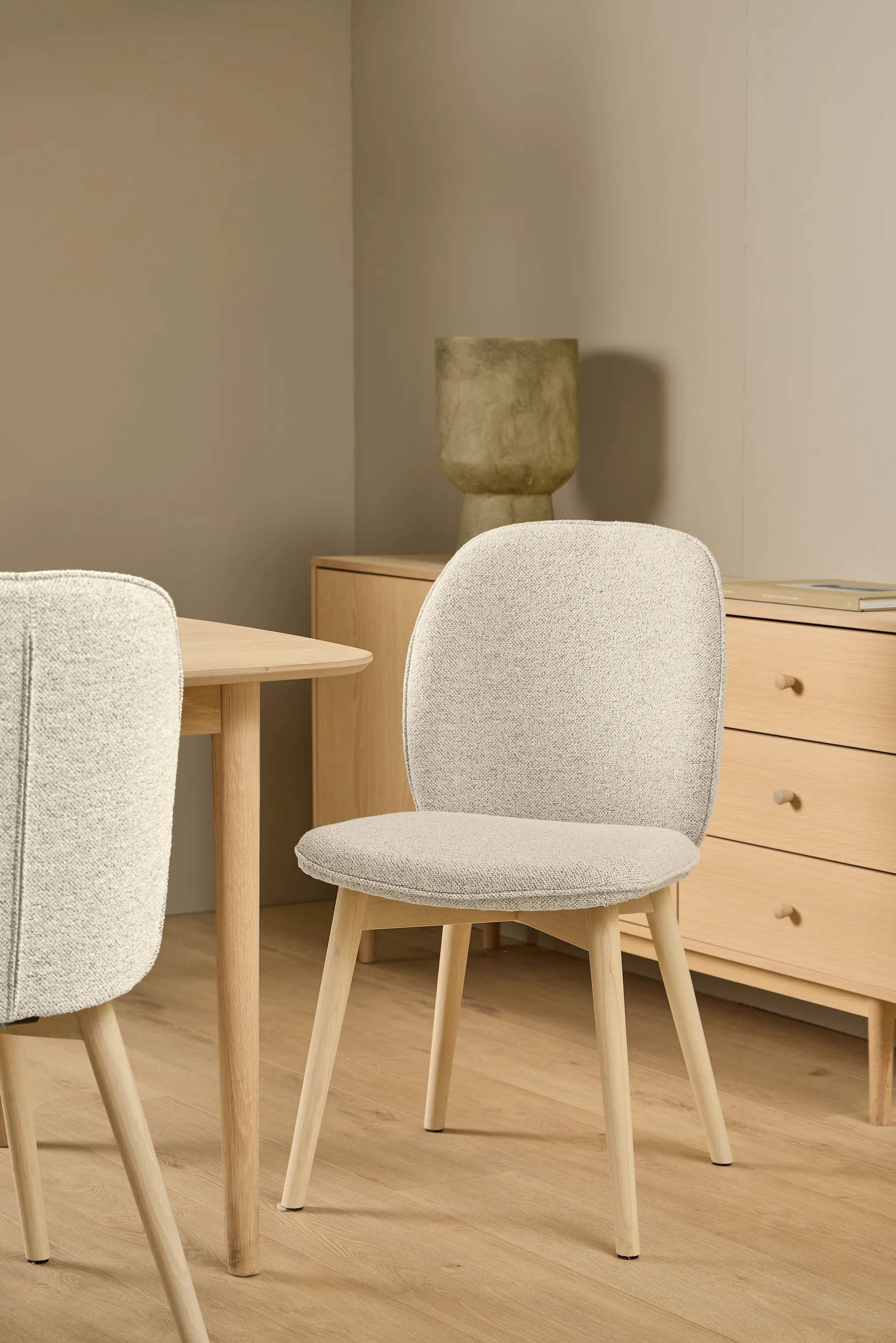 CASA Living Spisebordsstole Cindy Spisebordsstol - 2 stk i Creme/hvidpigmenteret, 2