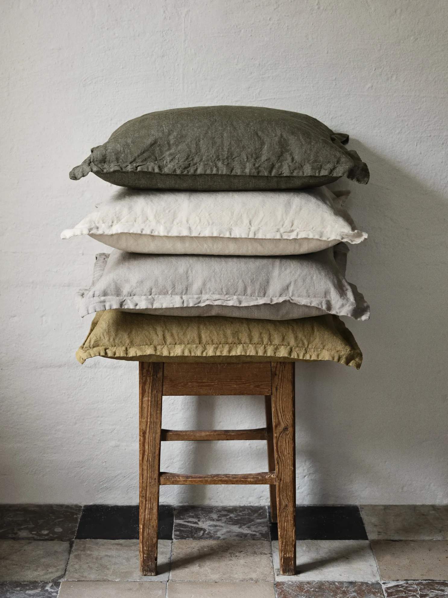 Broste Copenhagen Pyntepudebetræk Linn Pudebetræk i Dove Grey, B60 x L60 cm, 3
