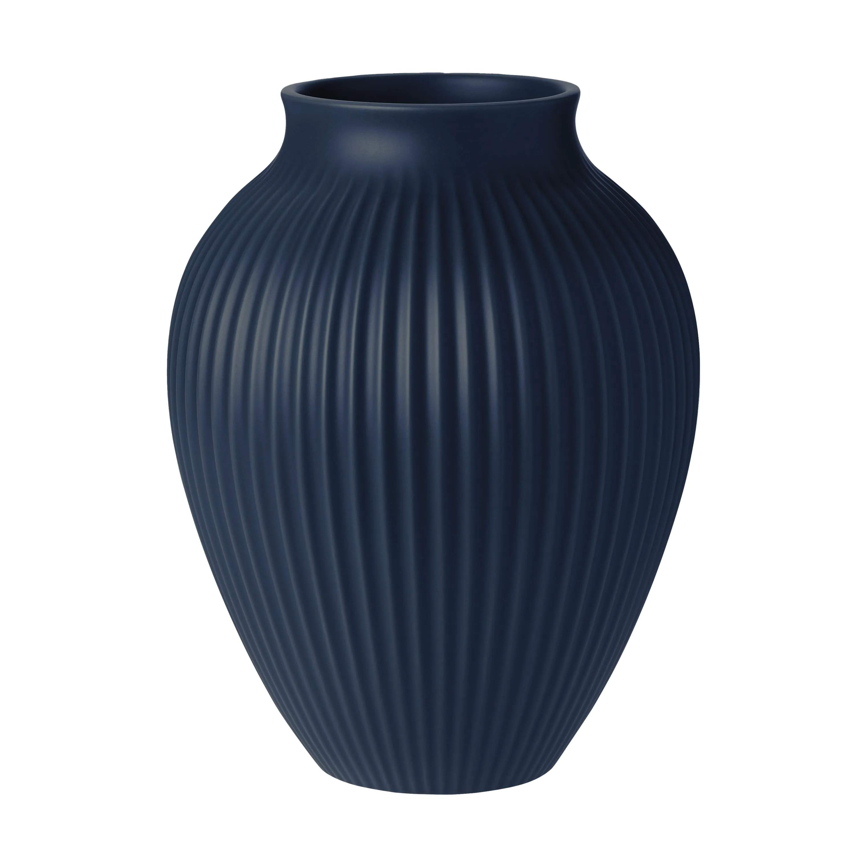 Knabstrup Keramik Vaser Ripple Vase i dark blue, 27 cm, 1