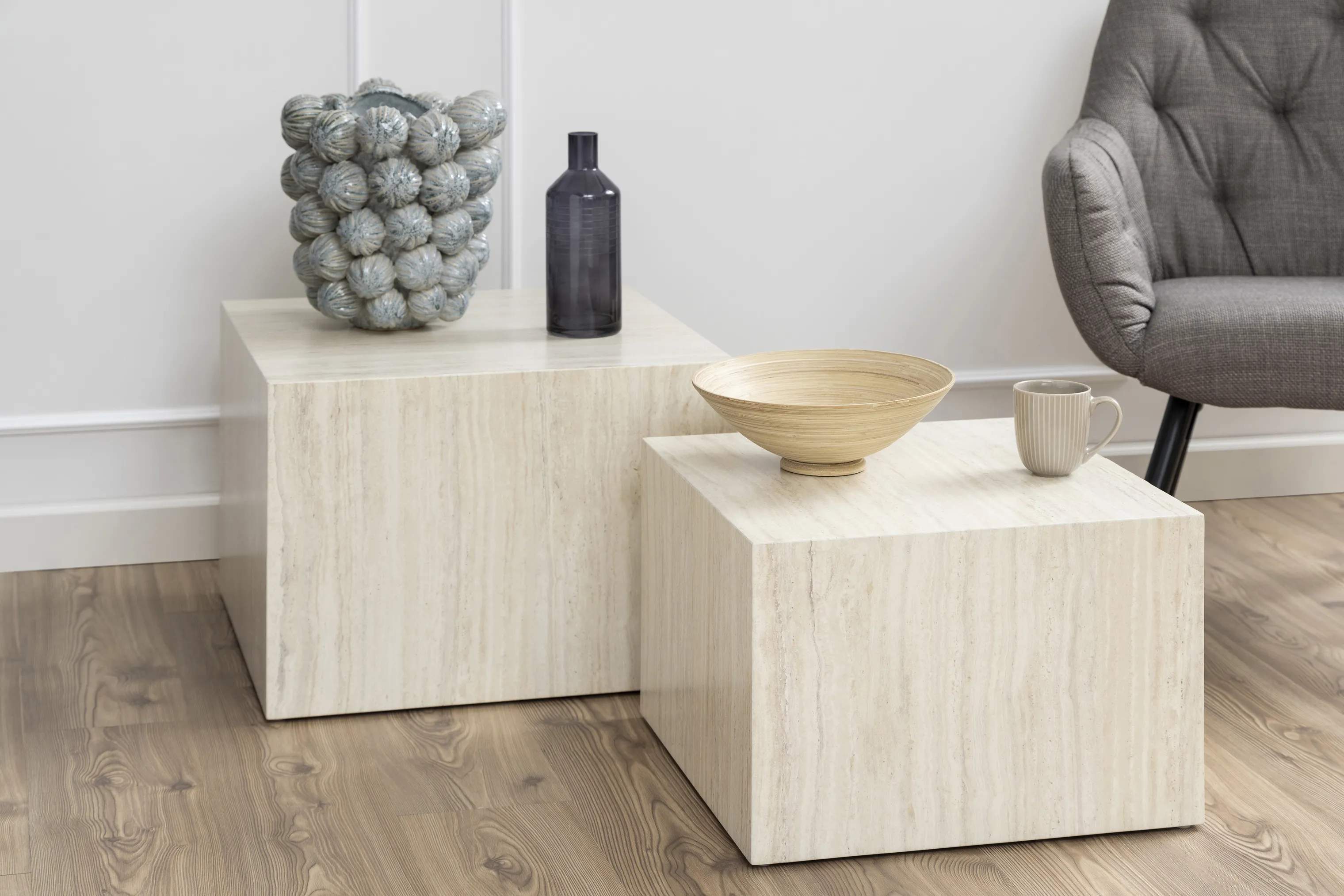 CASA Living Sofaborde Dice Sofabordssæt - 2 stk i Beige, 3