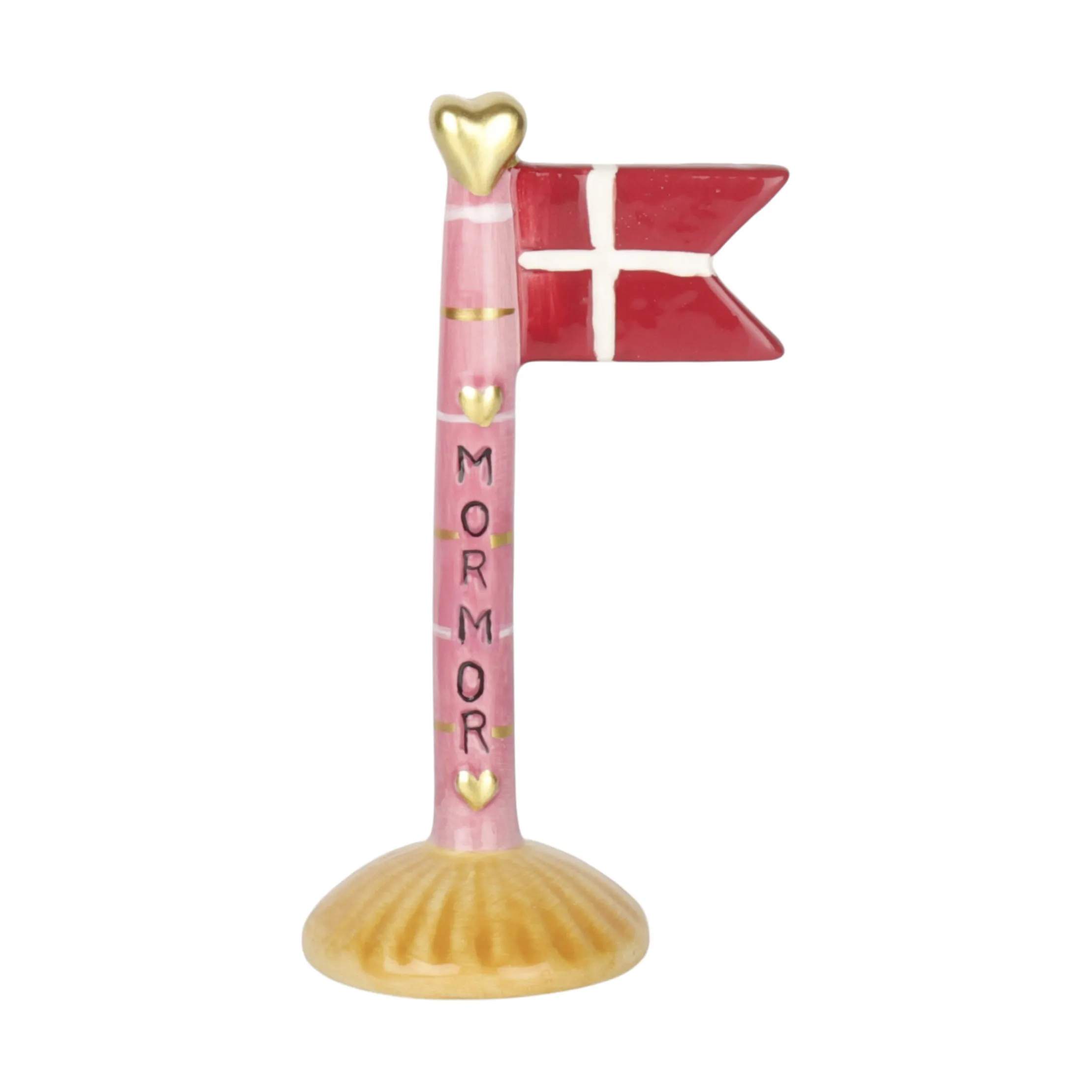 Flag - Mormor, flag i pink/gul m. mormor, large