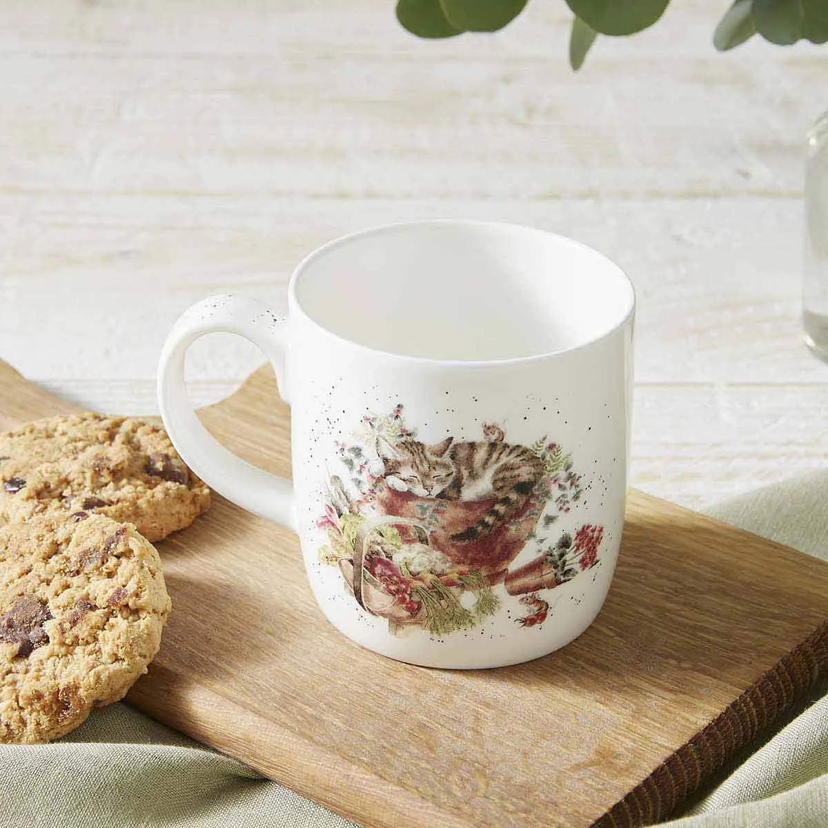Royal Worcester Krus og kopper med hank Wrendale Krus - Sleeping job i Kat og hund, 2