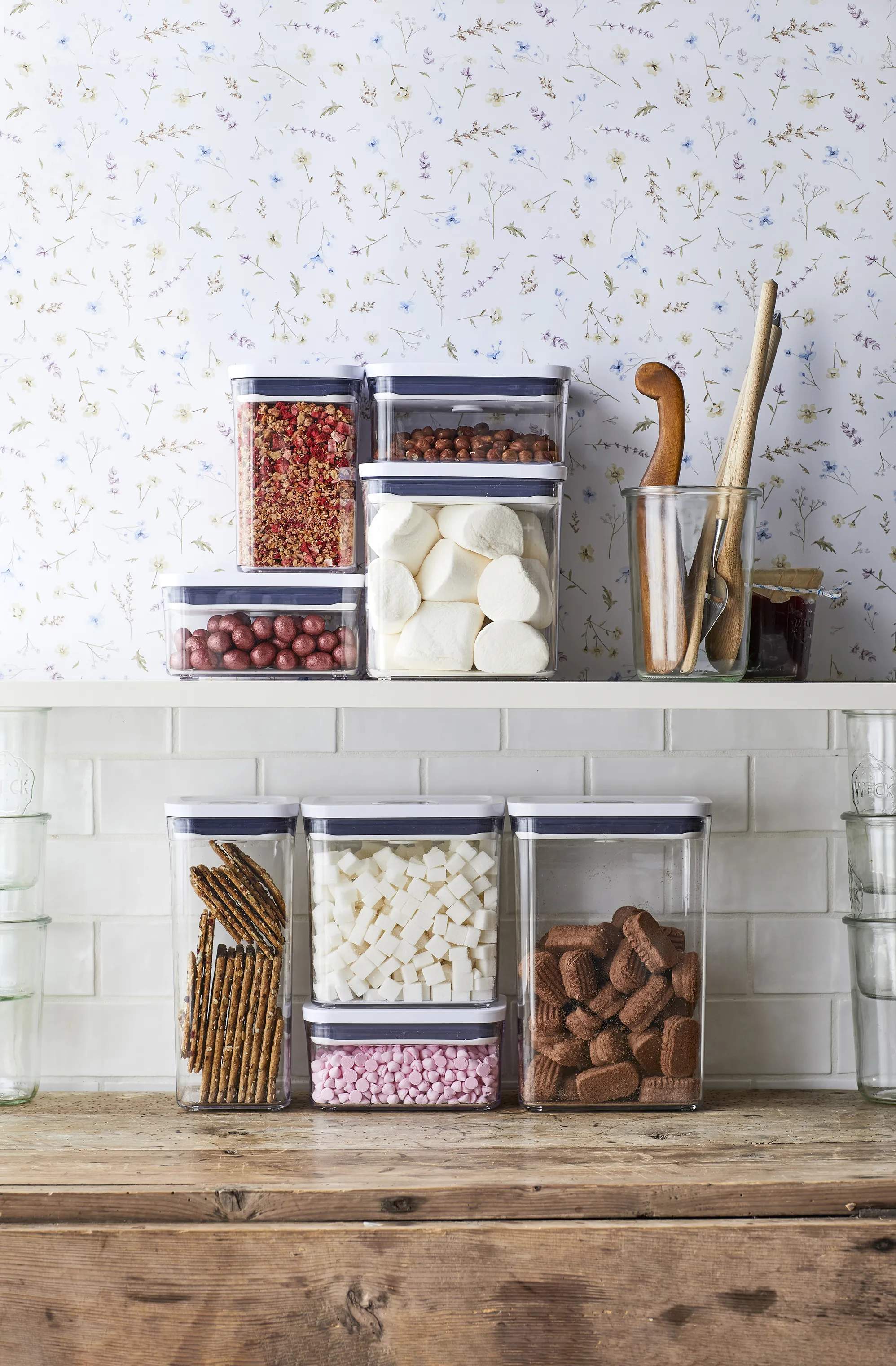 OXO Opbevaringsbokse POP Opbevaringsboks i hvid;klar;grå, H24 cm x 2.6 L, 2