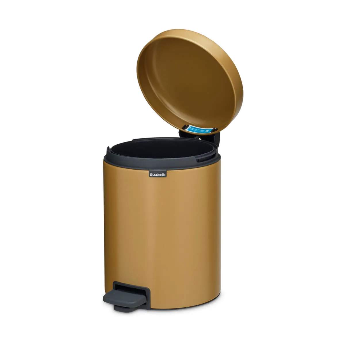 Brabantia Toiletspande NewIcon Pedalspand i Warm Gold, 5 L, 3