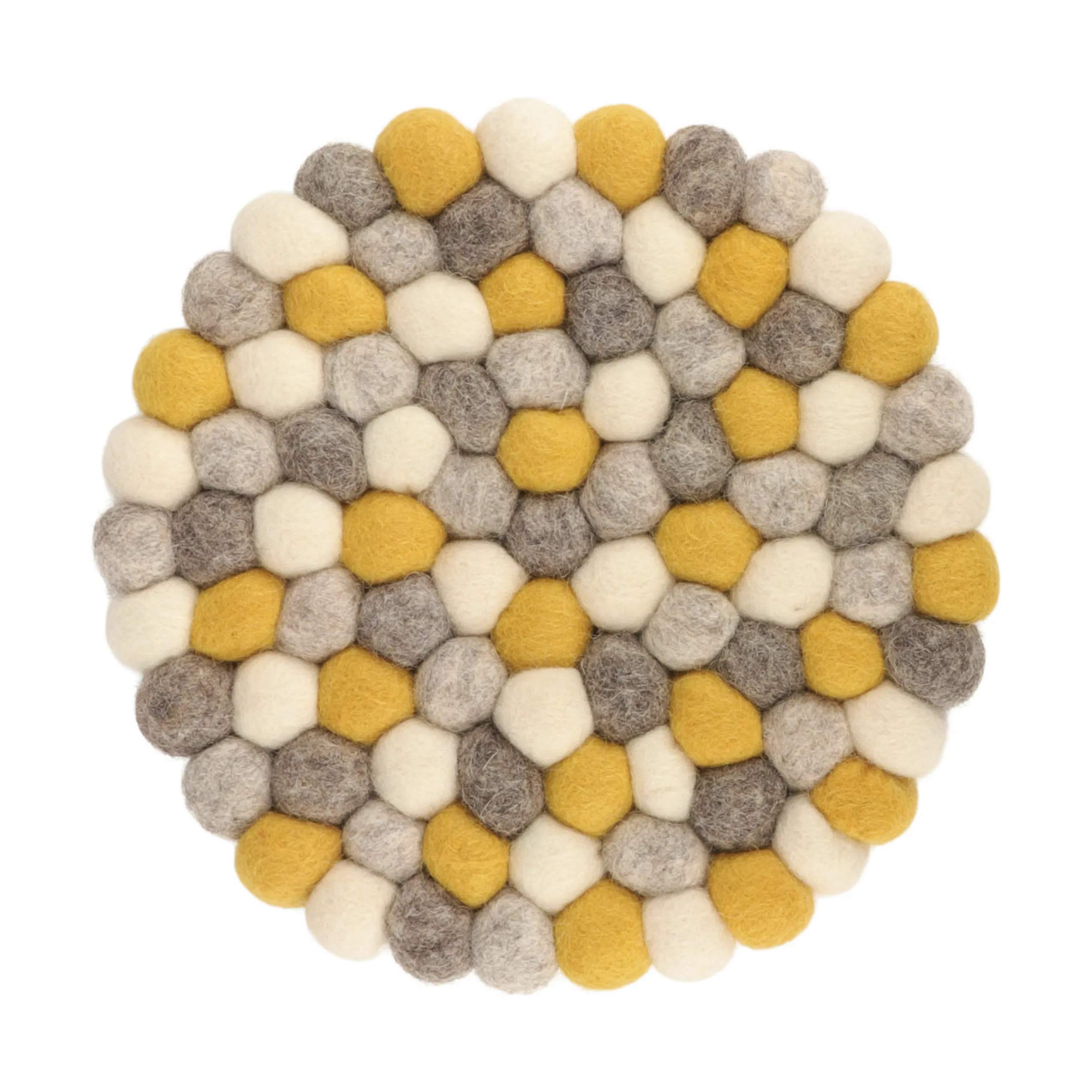 Bordskåner - Små kugler, gul/grå, large