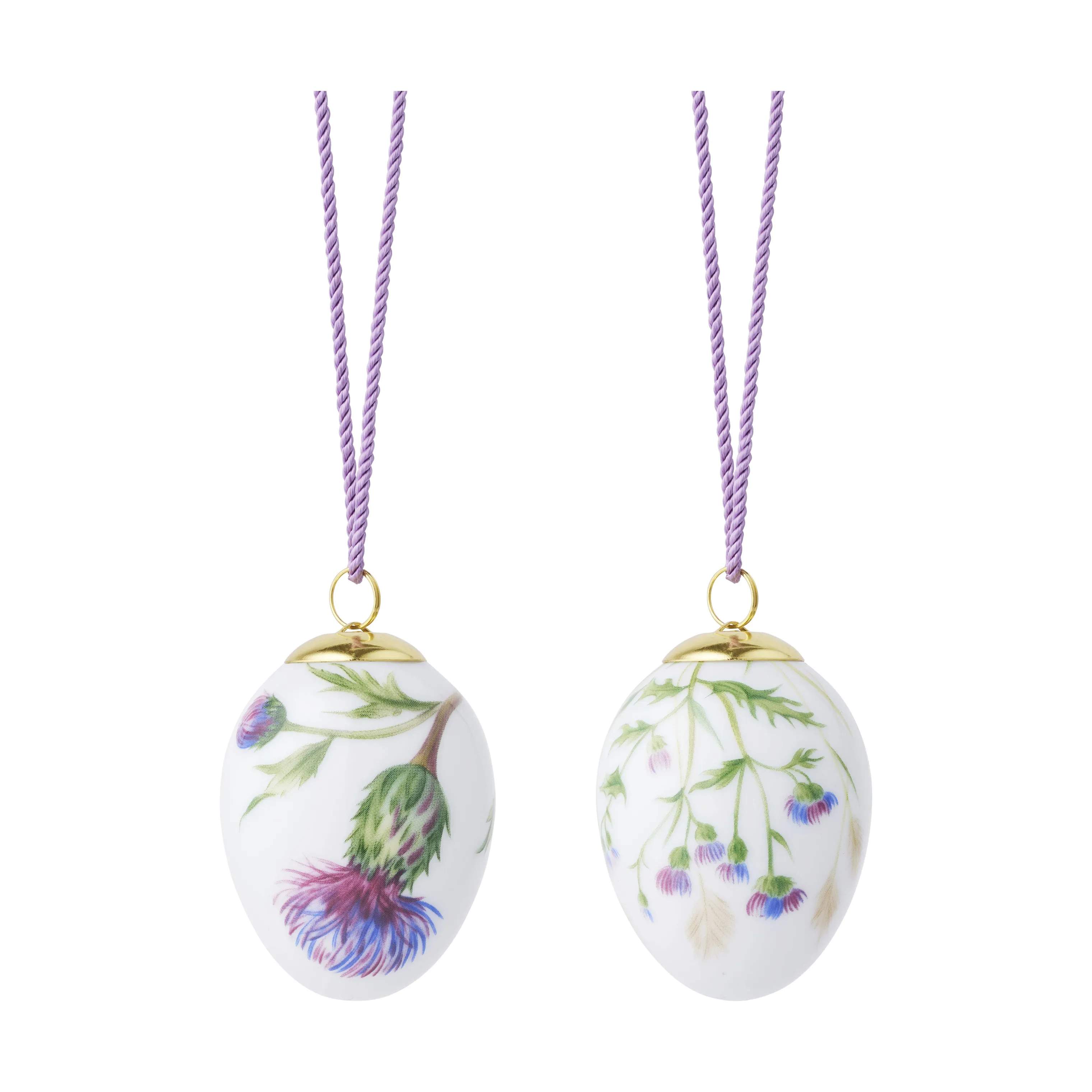 Royal Copenhagen Påskeæg og ophæng Forårskollektion Påskeæg 2026 - Tidsel - 2 stk. i Multifarvet, 1