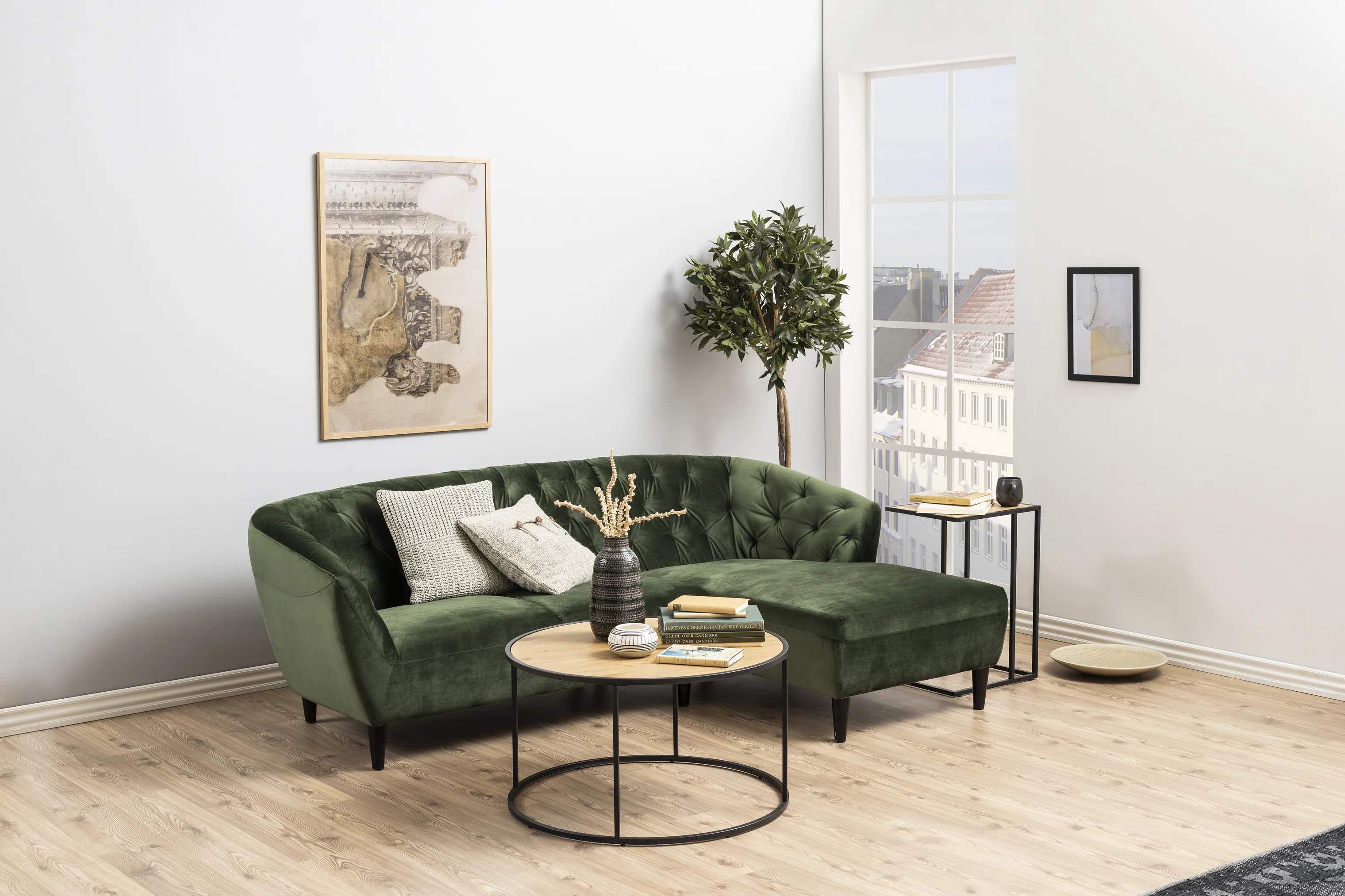 CASA Living Sideborde Seaford Hjørnebord i Natur/sort, 2