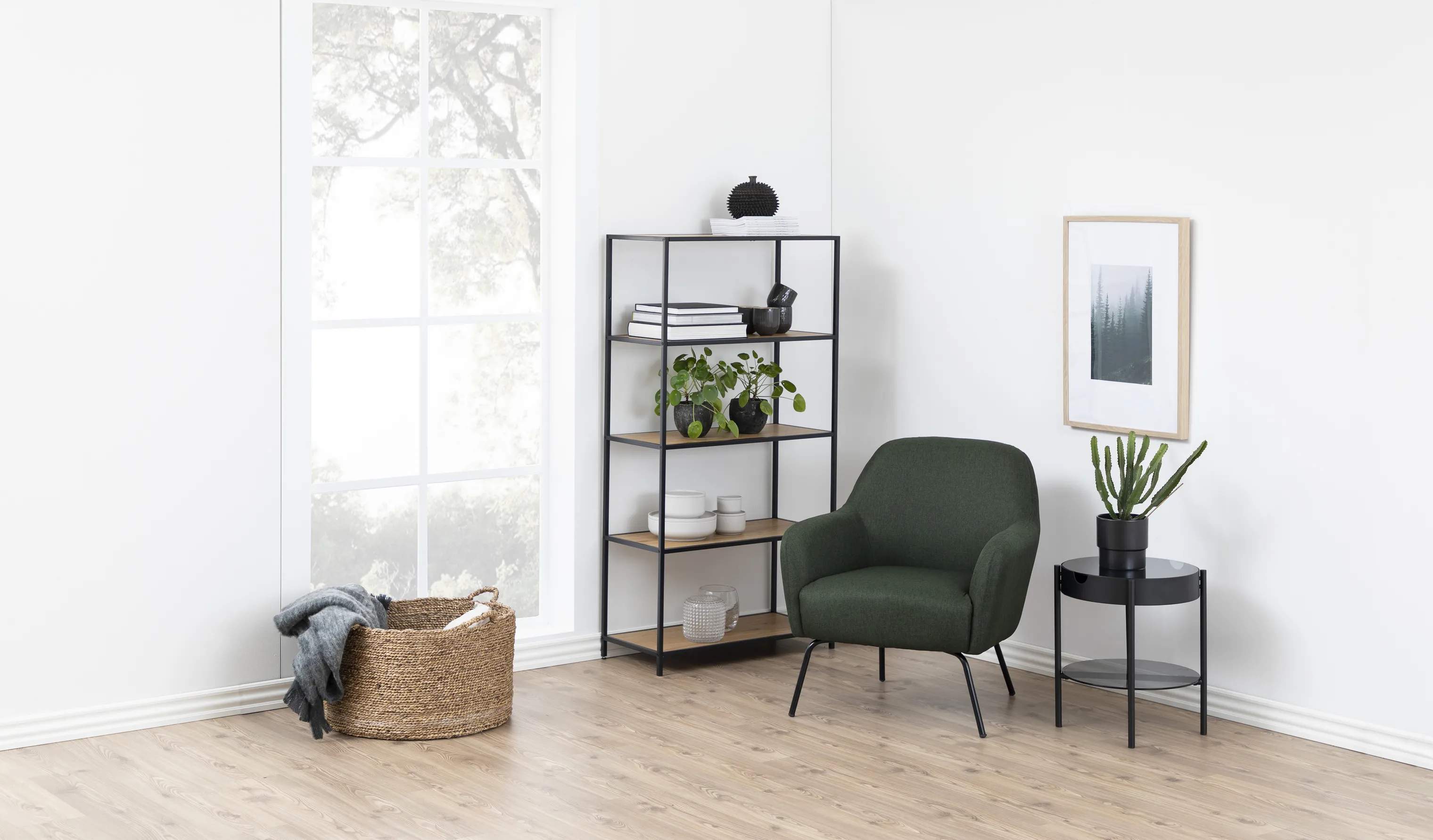 CASA Living Reoler og tilbehør Seaford Reol i Vild eg/mat sort, 2