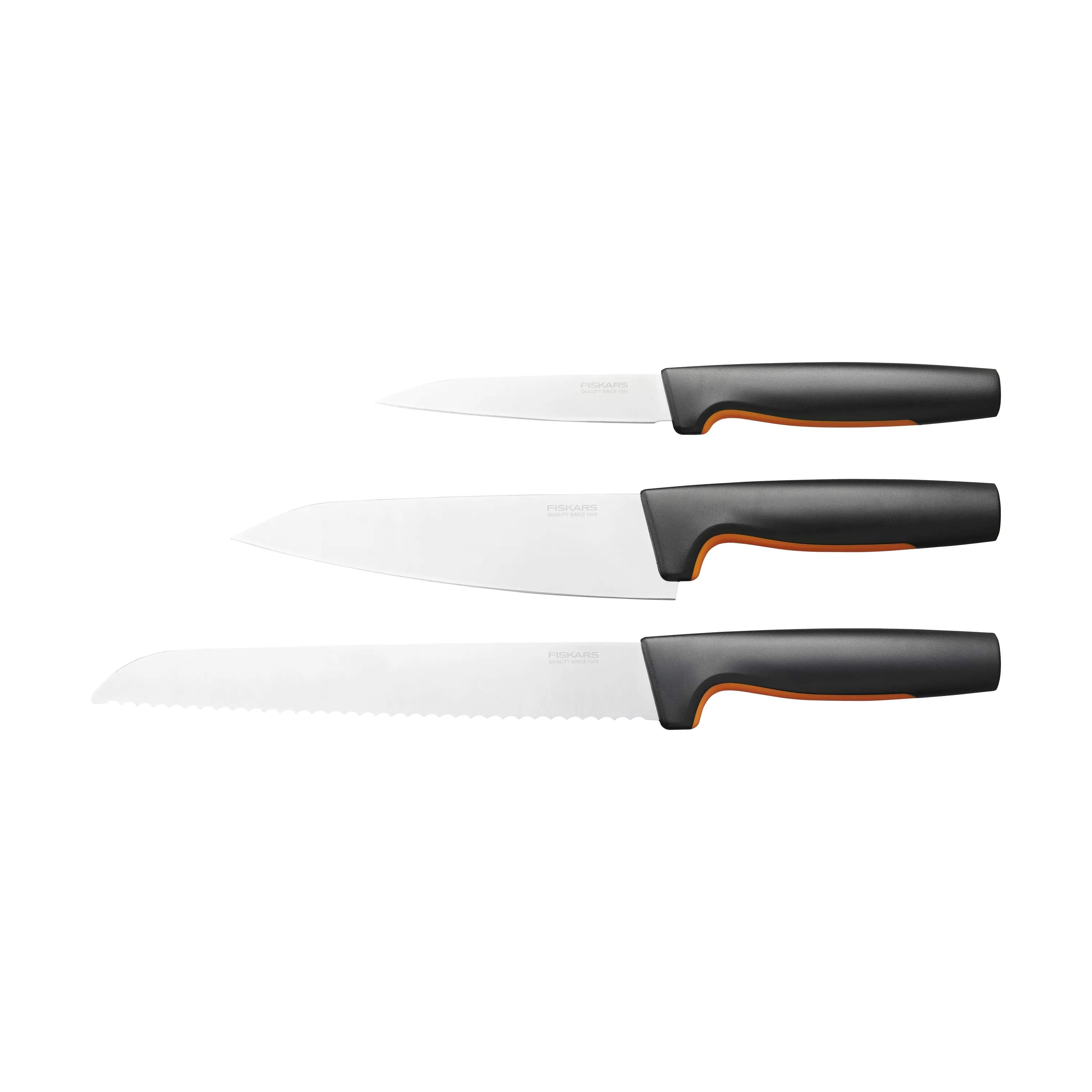 Fiskars Knivsæt Functional Form Start Knivsæt - 3 dele i Sort/Orange, 1