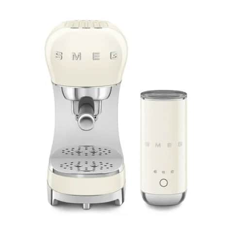 Smeg Espressomaskiner 50's style Espressomaskine med mælkeskummer i Creme, 1