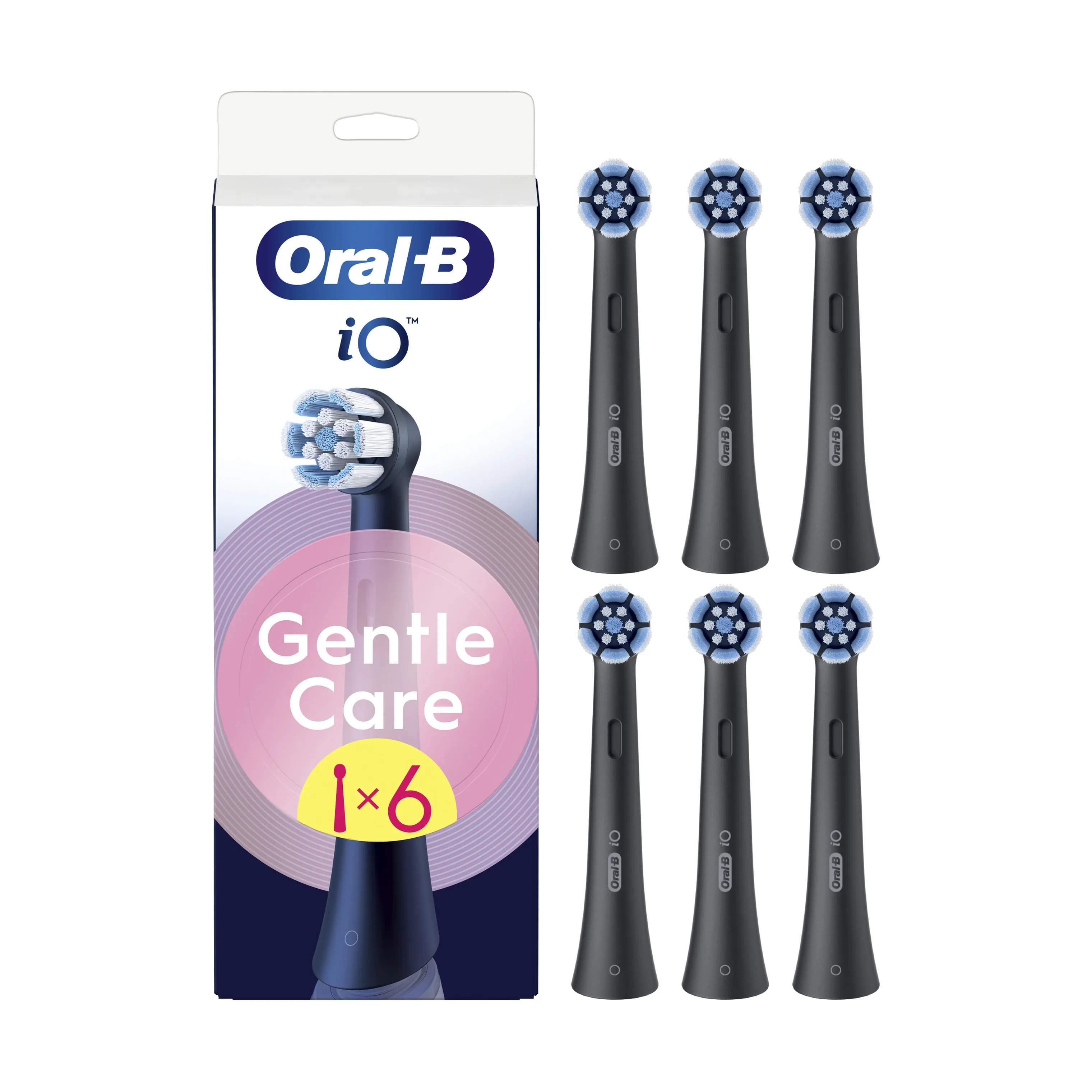 iO Gentle Care Børstehoved - 6 stk., black, large