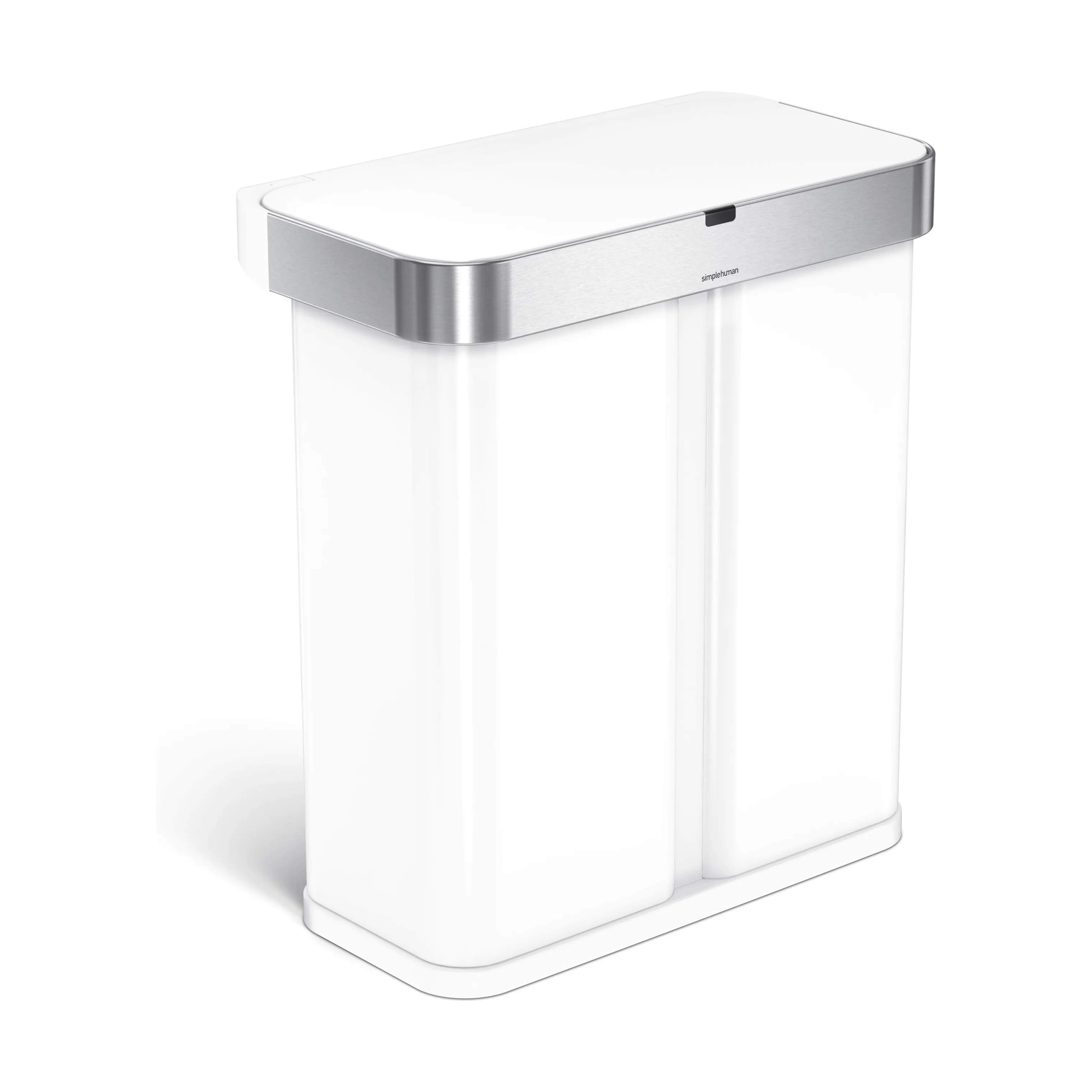 Simplehuman Spande uden pedal Dual Affaldspand i Hvid, 1