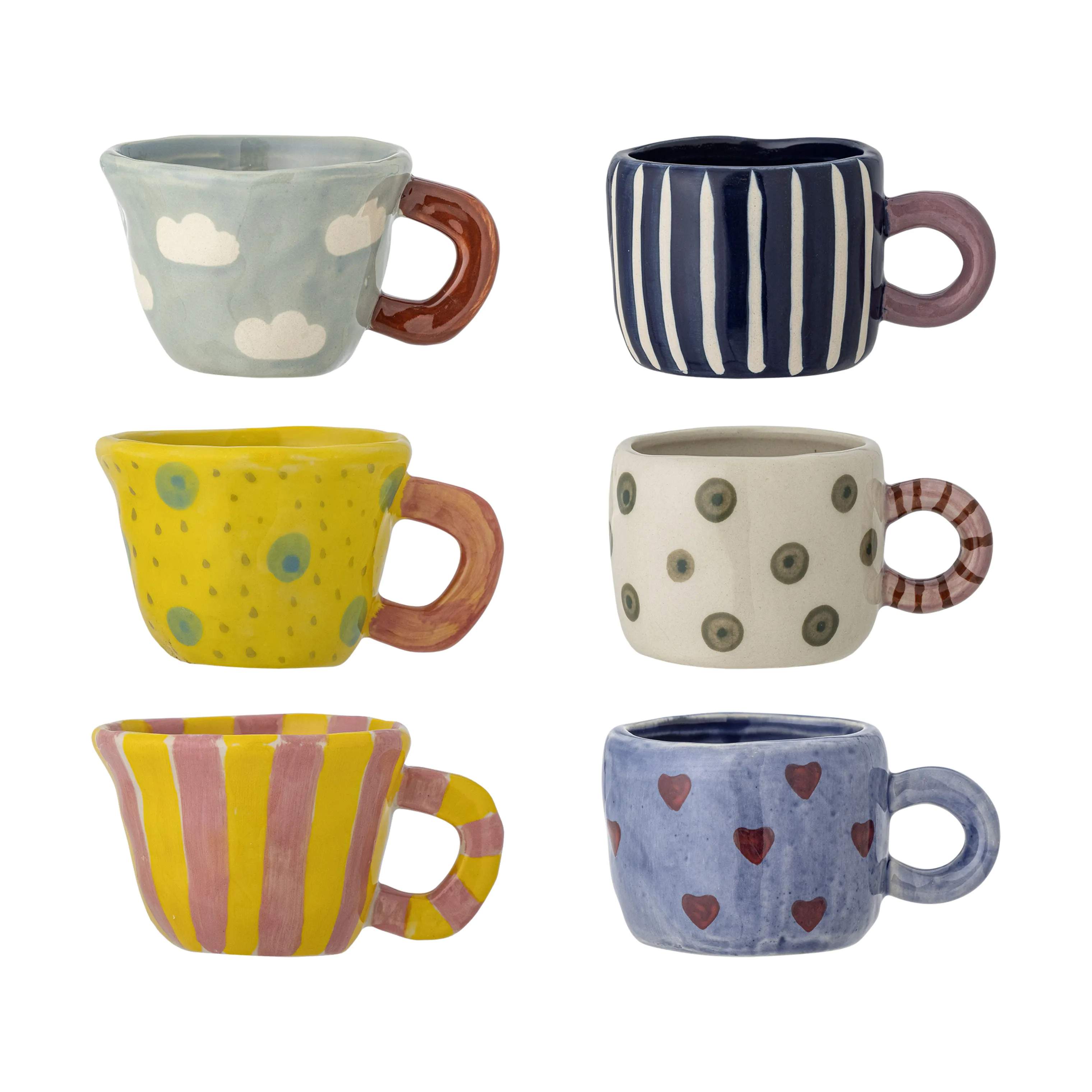 Bloomingville Krus og kopper med hank Nini Kop - 6 stk. i Multifarvet, 1