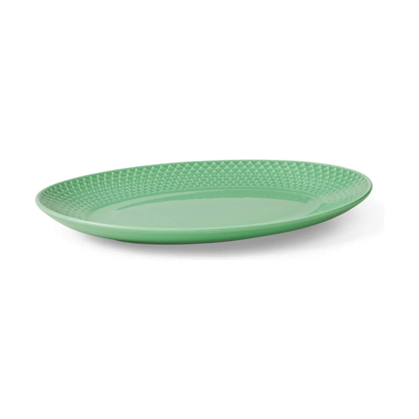 Lyngby Porcelæn Middagstallerkener Rhombe Color Oval Tallerken i Grøn, 3