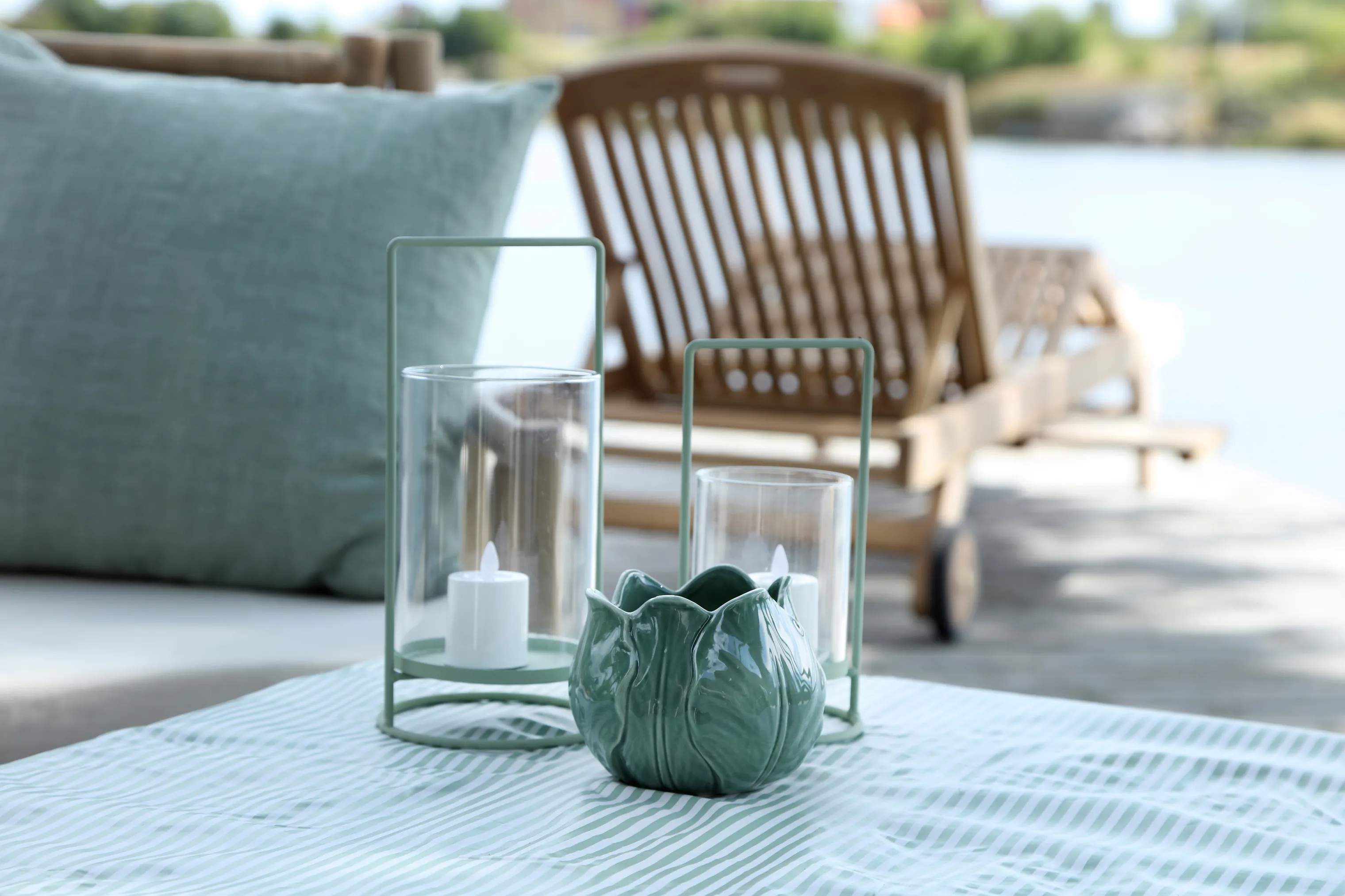 CASA Living Hurricanes Hurricane Lysestage m. hank i Grøn , 20 cm, 2